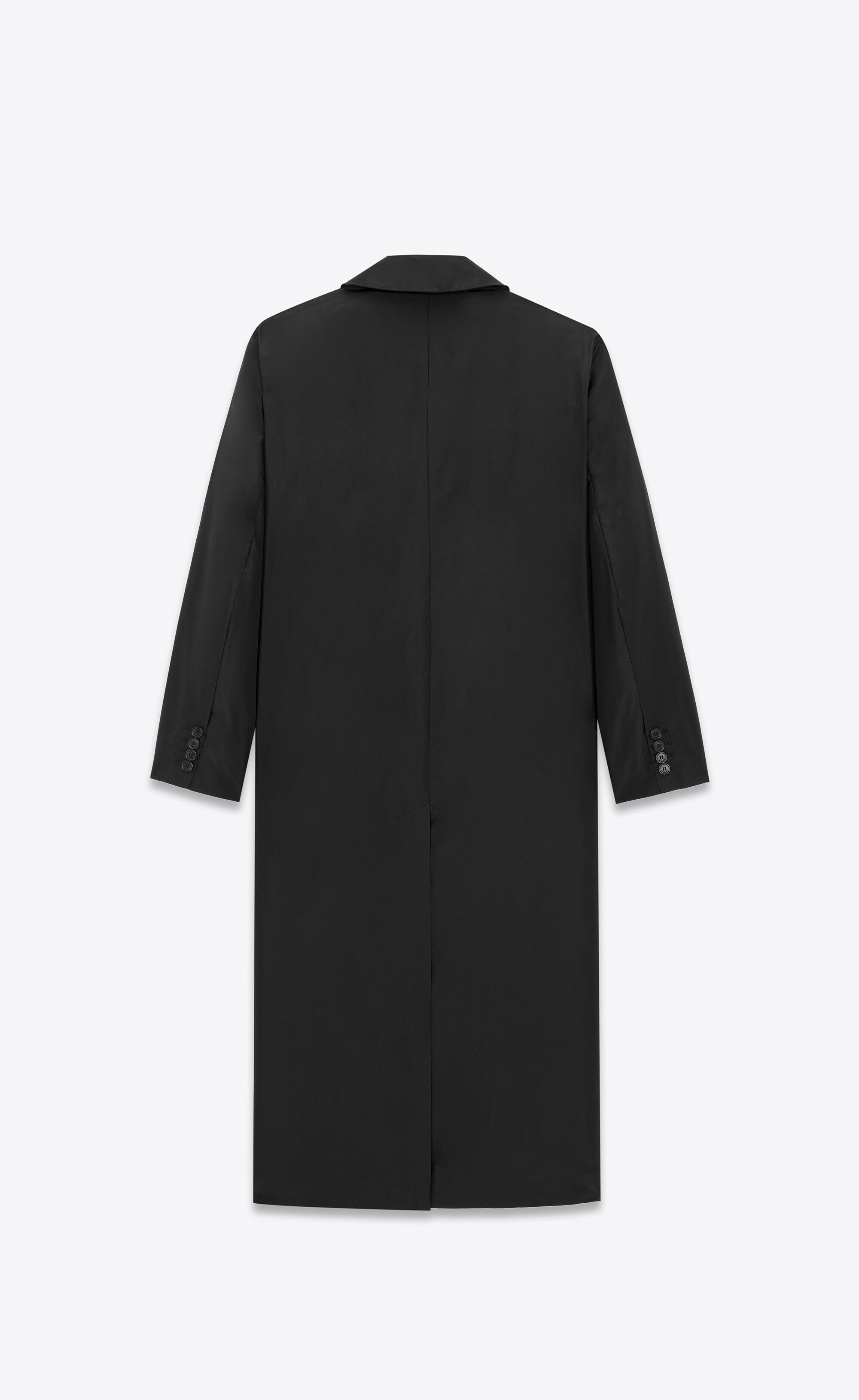 Saint Laurent Paris o1s1wg110925 779981 Long Coat in Silk Taffeta in Black Size US M / EU 48-50 / 2 - 2 Thumbnail