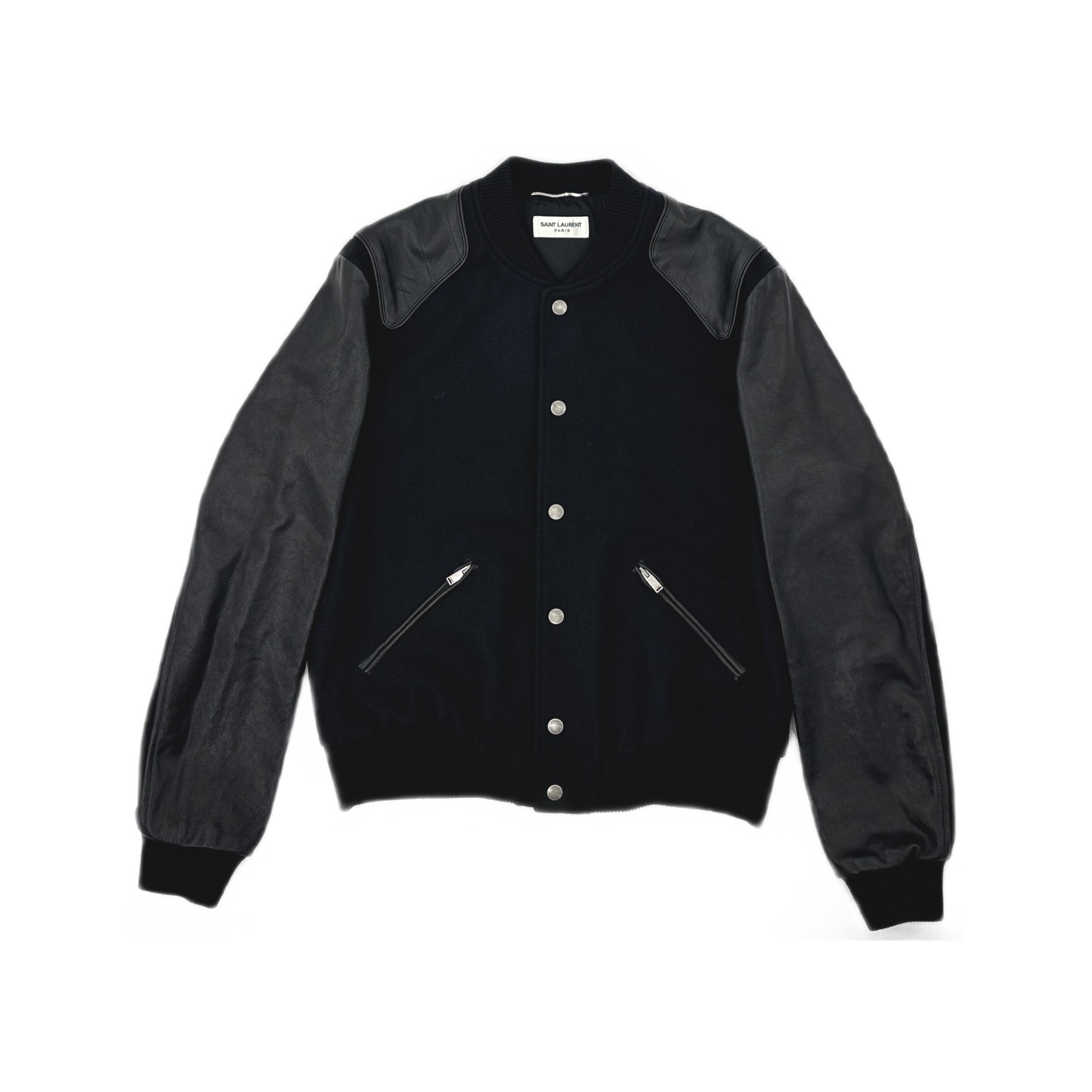 Saint Laurent Paris Saint Laurent Heaven Wool Leather Varsity Jacket Size M Size US M / EU 48-50 / 2 - 1 Thumbnail