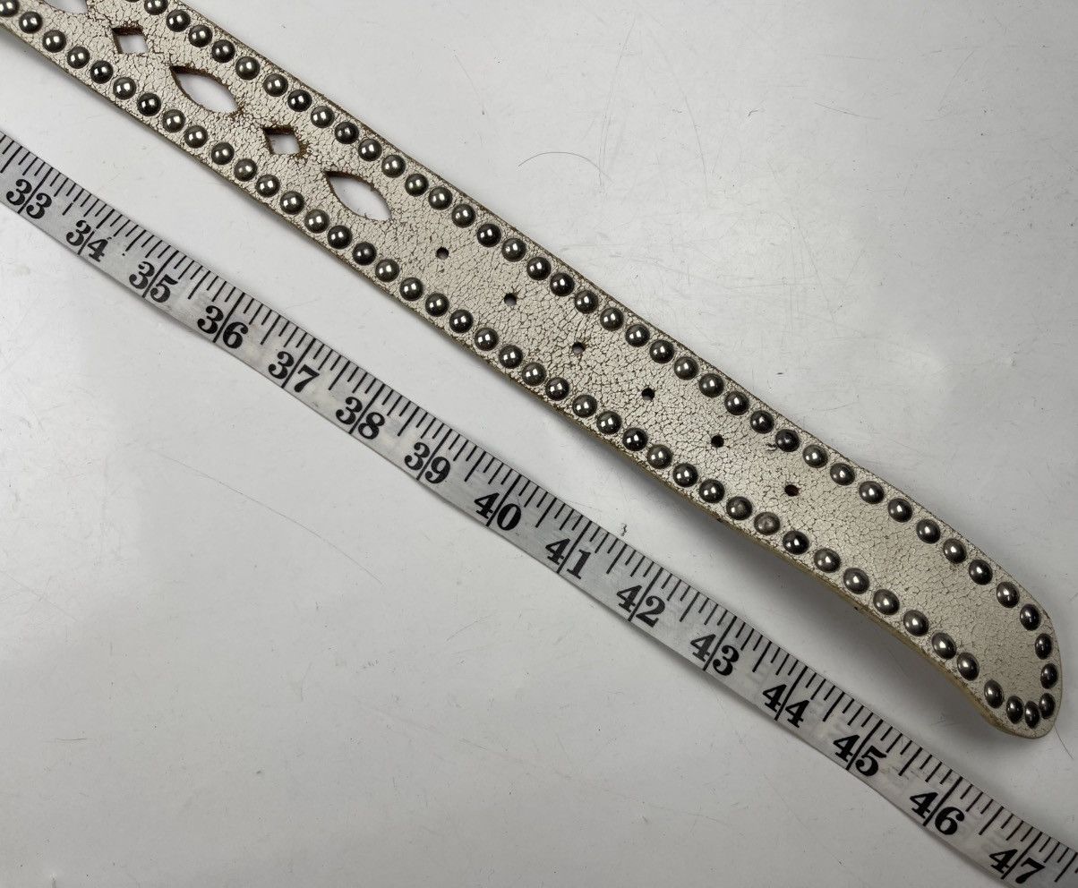 Japanese Brand distressed studded leather belt tc33 Size 42 - 8 Thumbnail