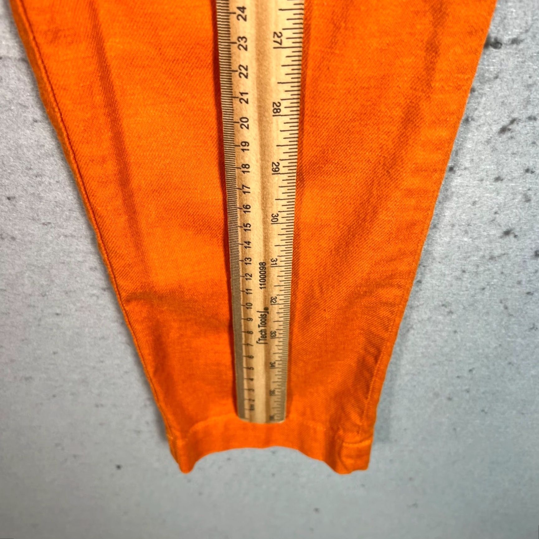 Camila Coelho CAMILA COELHO Women's High-Waisted Tapered Leg Orange Pants 2XS Ankle Linen Viscose Size 24" / US 00 / IT 34 - 6 Thumbnail