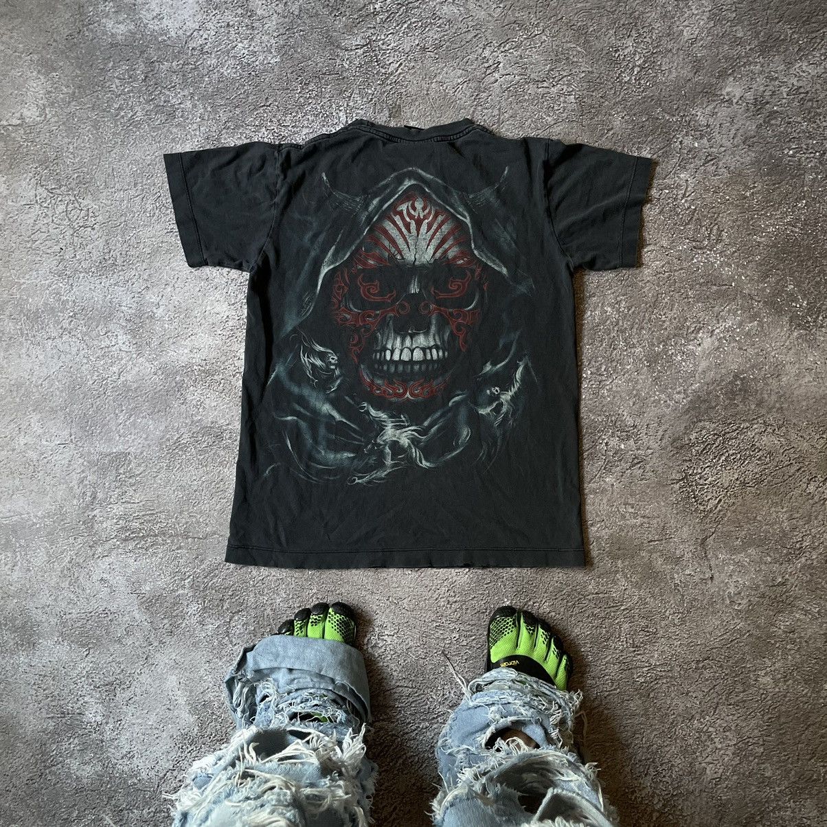 Vintage Vintage 90s Skeleton Horror Graphic Tee Punk Dark Y2K Slim S Size US S / EU 44-46 / 1 - 5 Thumbnail