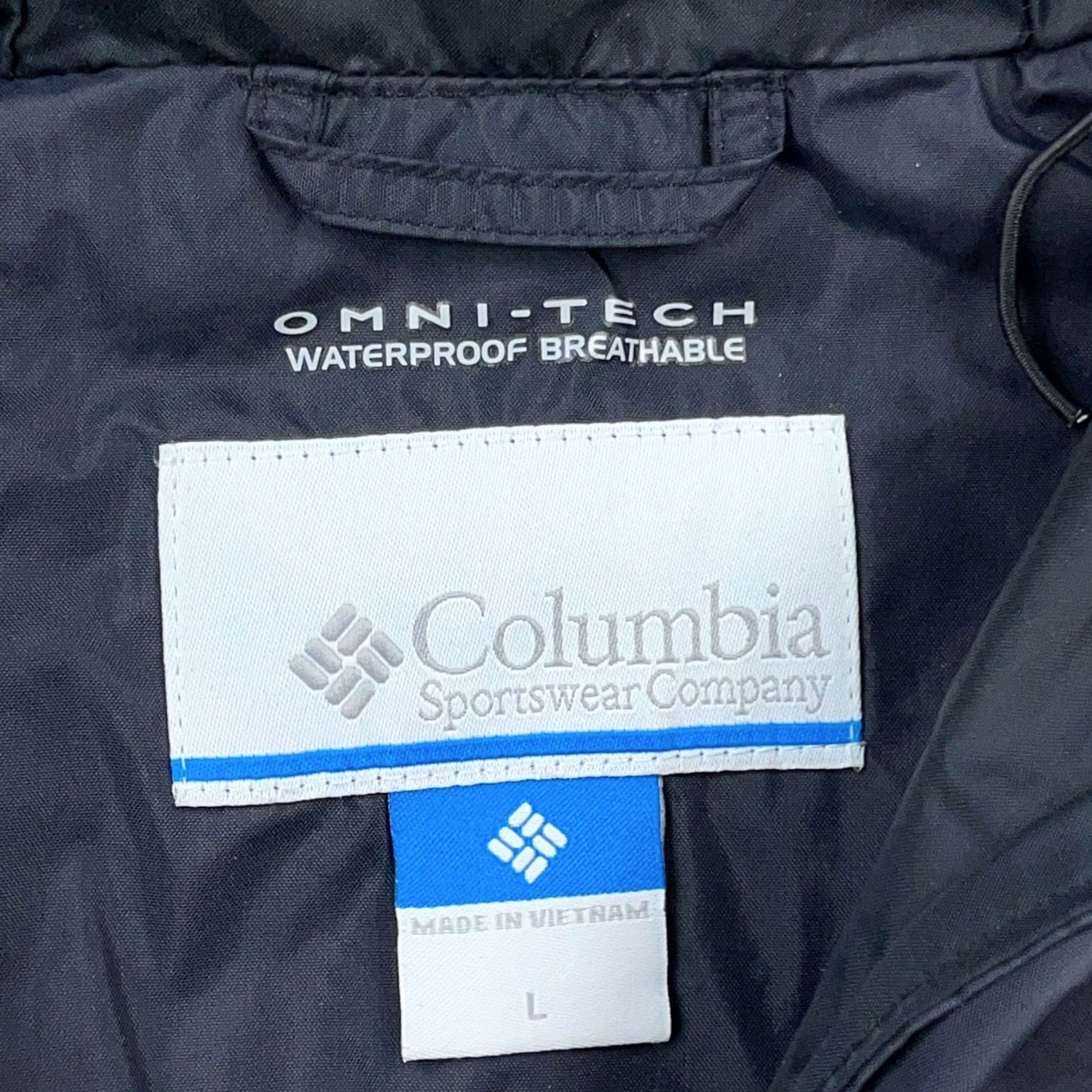 Rains Columbia Jacket Women L Black Omni Tech Windbreaker Rain Coat Full Zip Size L / US 10 / IT 46 - 5 Thumbnail