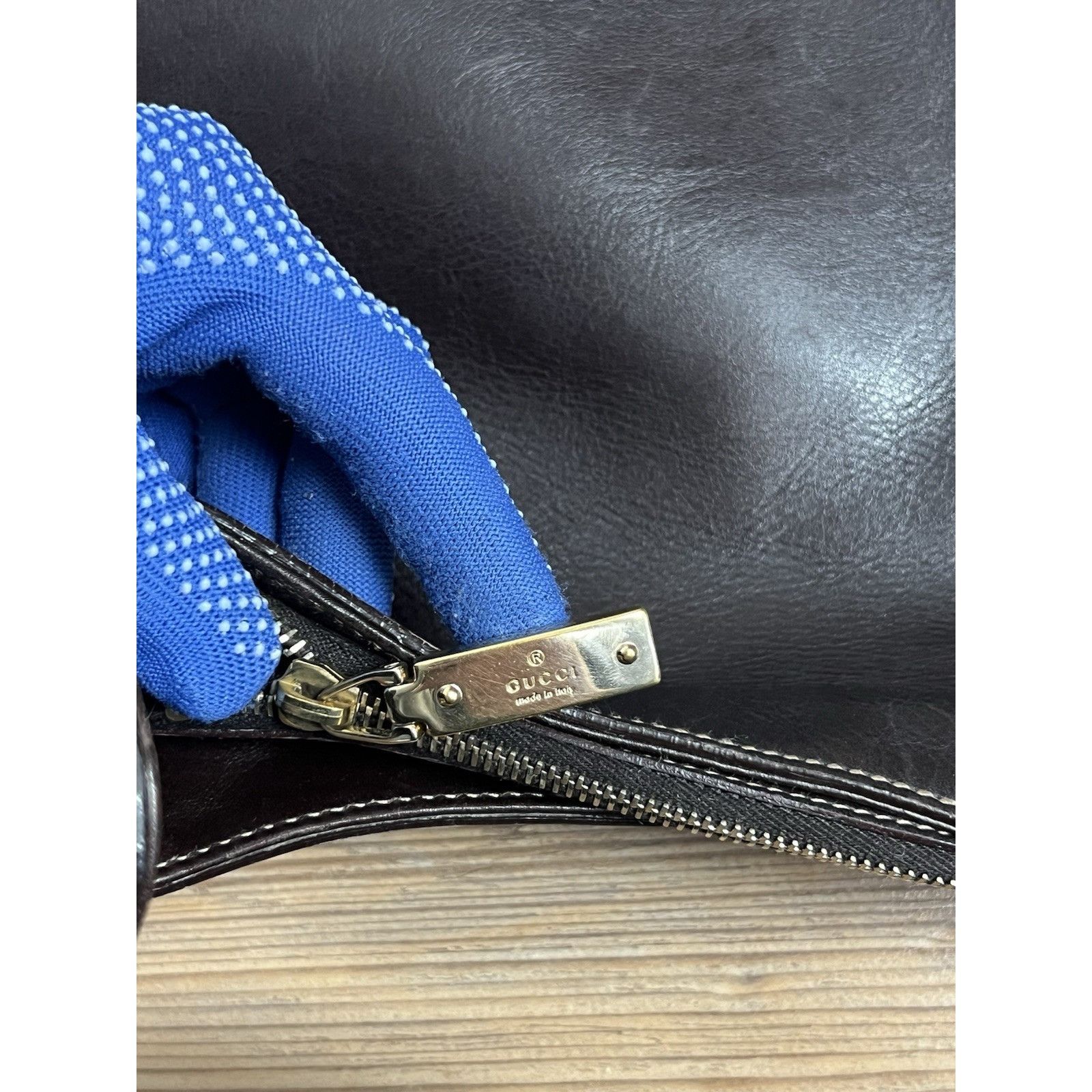 Gucci Gucci Creole Horsebit Dark Brown Leather Hobo Shoulder Bag Size ONE SIZE - 13 Thumbnail