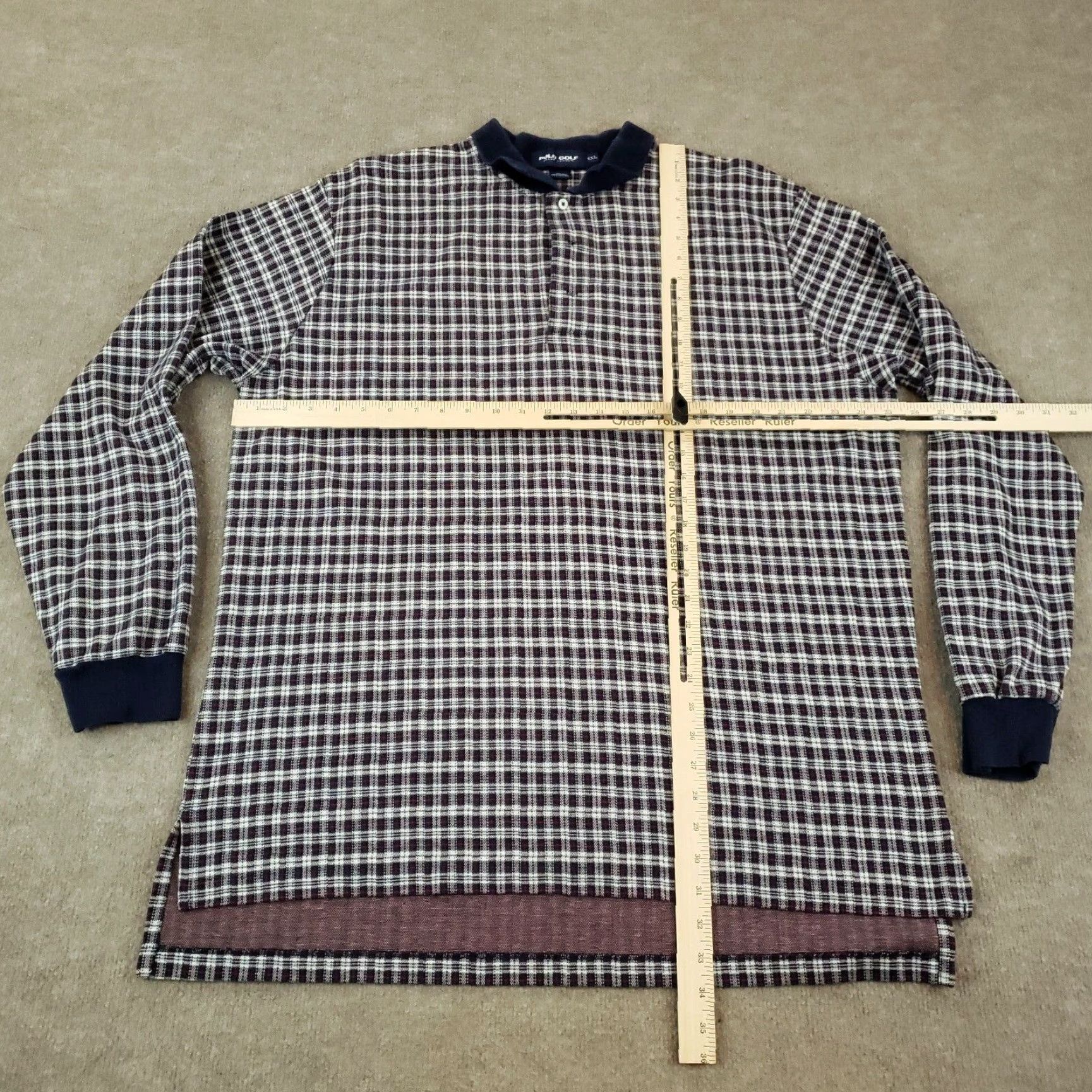Vintage Polo Golf Polo Shirt Mens 2XL XXL Long Sleeve Plaid Blue Red Casual Shirts Size US XXL / EU 58 / 5 - 2 Thumbnail