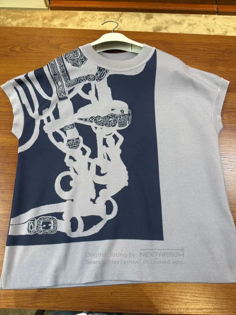 Hermes Hermes 2025 Spring/Summer Women's Short Sleeve Knit Top Bl Size S / US 4 / IT 40 - 1 Thumbnail