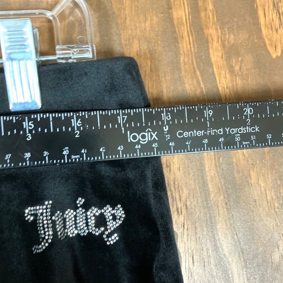 Juicy Couture Juicy Couture Pants Black Velour High Rise Relaxed Stretch Large Womens Straight Inseam 25 in Size 36" / US 14 / IT 50 - 6 Thumbnail