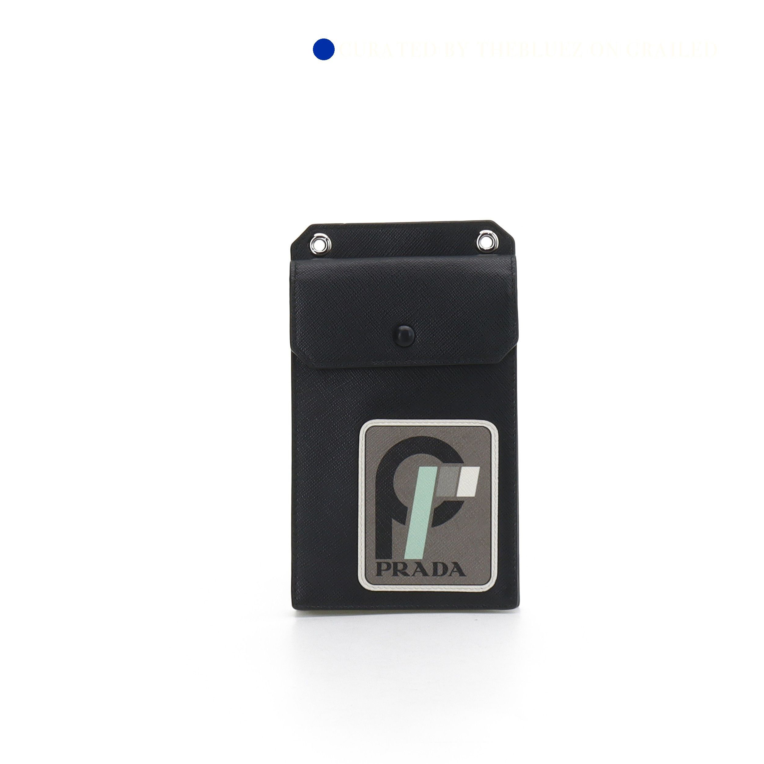 Prada Black Card Holder with Snap Closure and Logo Patch Size ONE SIZE - 1 Preview