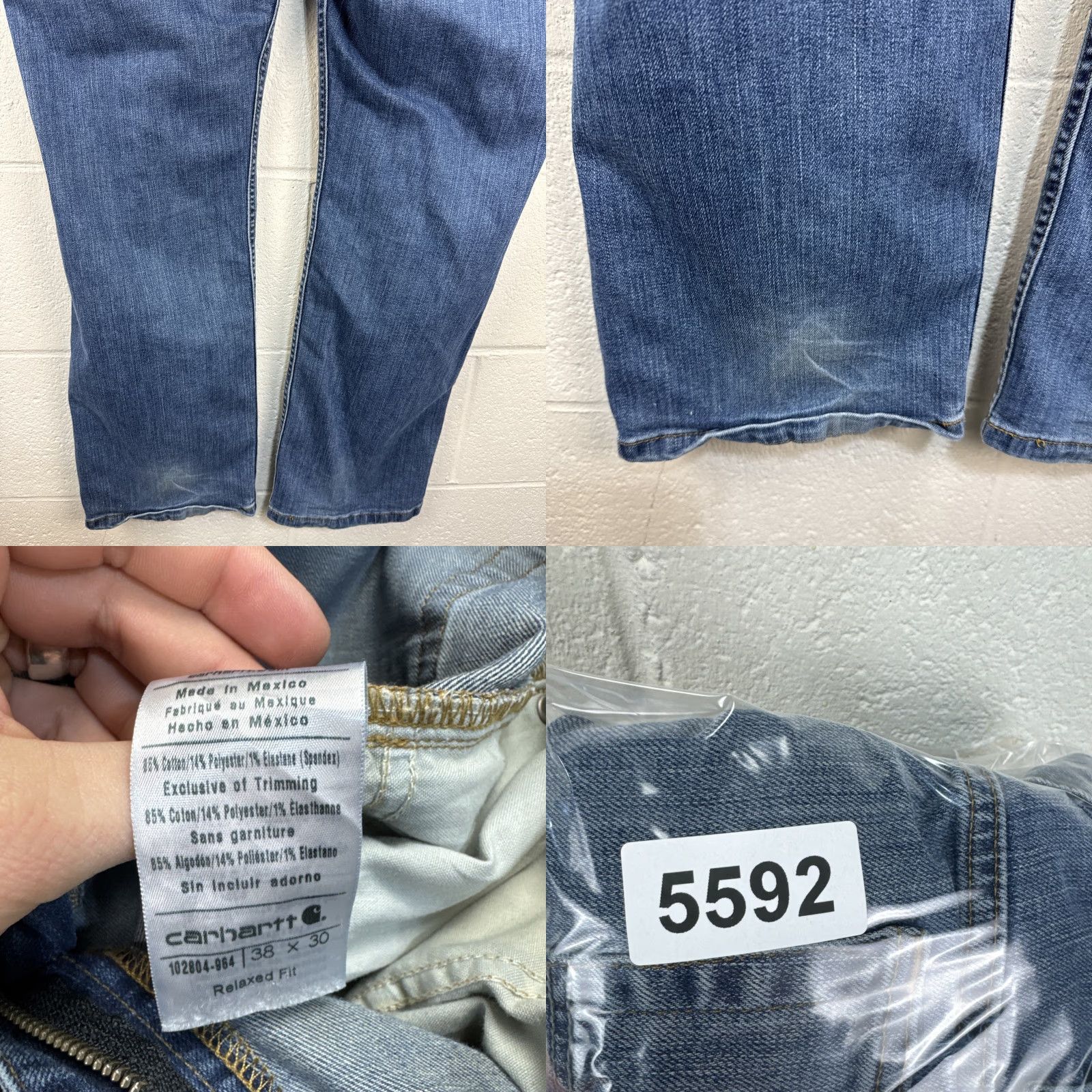 Carhartt Carhartt Jeans Men's 38x30 Blue Denim Relaxed Fit Stretch Workwear 102804-964 Size US 38 / EU 54 - 9 Thumbnail