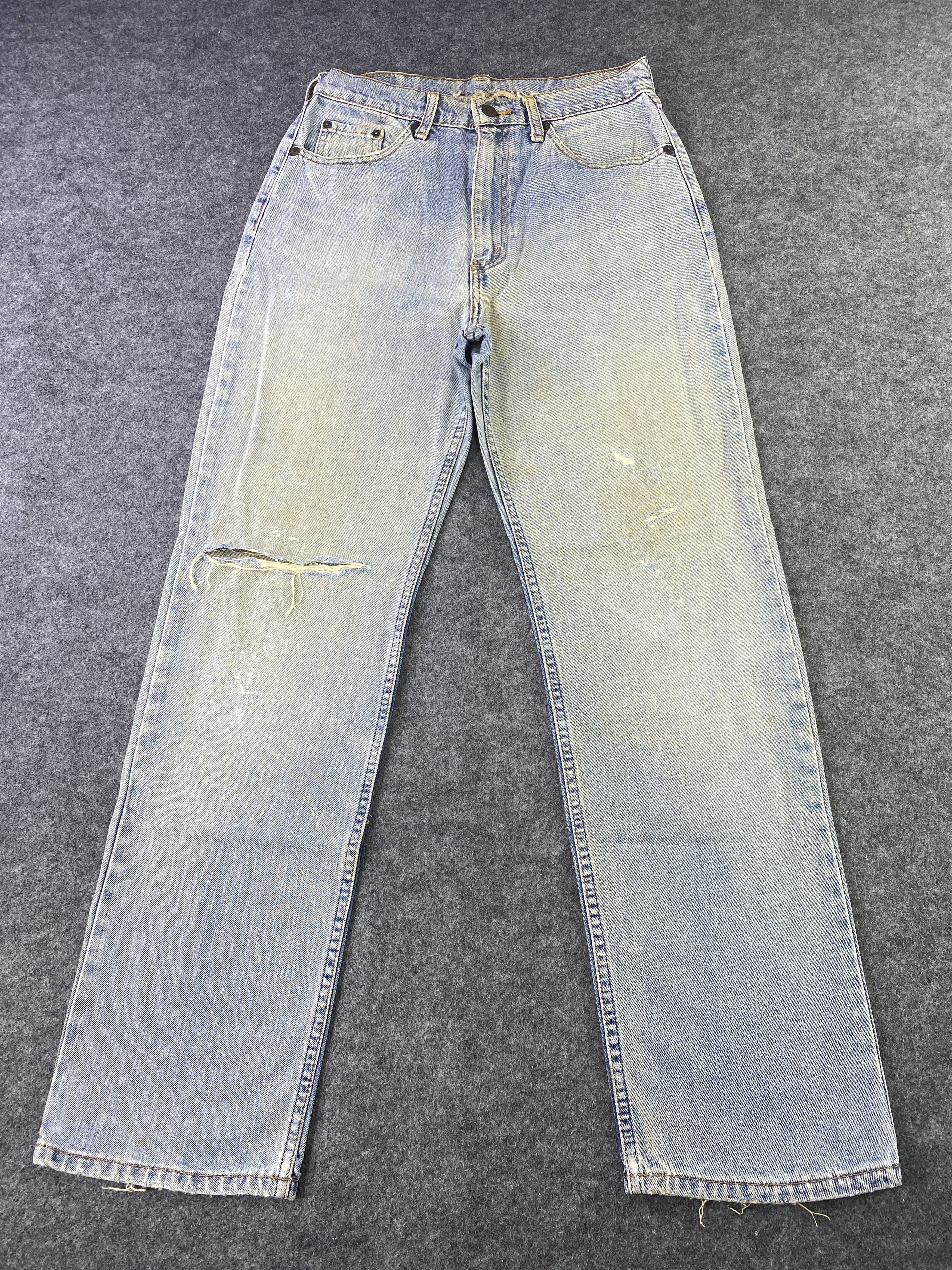 Levi's VINTAGE LEVI'S 519 DISTRESS BLUE WASH JEANS - J911 Size US 29 - 2 Thumbnail