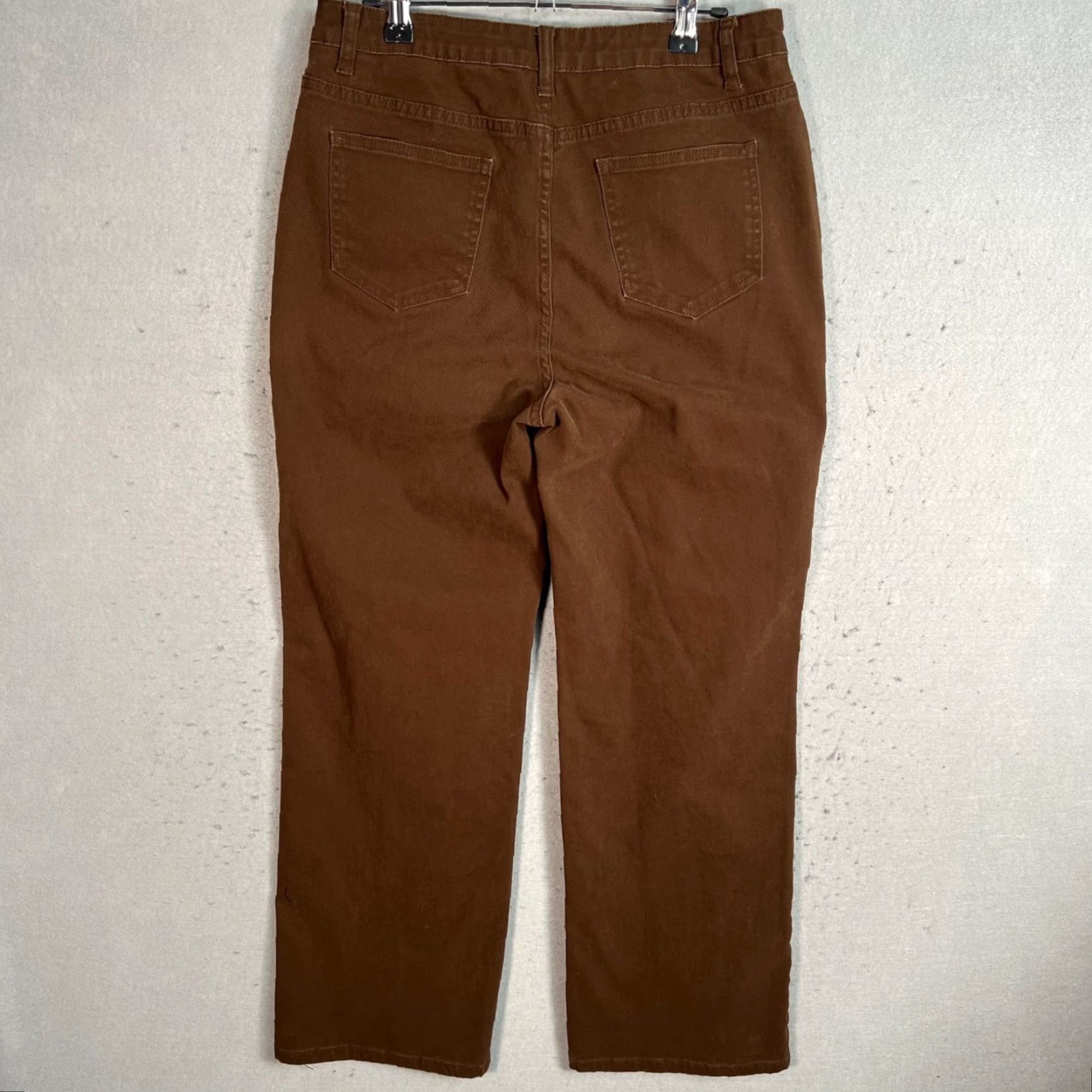 Cider VINTAGE Cider Pants Adult Womens Medium Brown Cotton Gold Buttoned Pockets Straight Leg Ankle 29in Womens Size 32" / US 10 / IT 46 - 2 Thumbnail