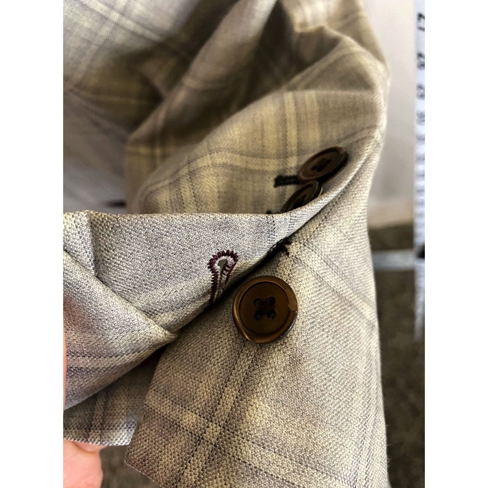 Vintage Gentlemans Cooperative Jacket Blazer 44L Mens Plaid Wool Coat Coat 44L Sharp 90s Event Theme Size 44R - 6 Thumbnail