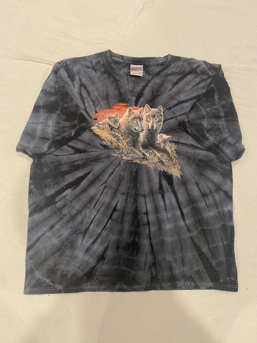 Hanes Vintage Hanes Heavy Weight Grey Tye Dye Wolf Tee Size US XL / EU 56 / 4 - 2 Thumbnail