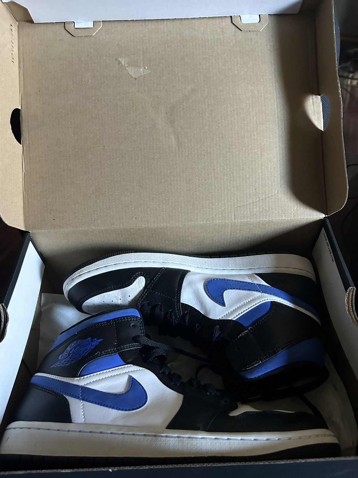 Jordan Brand × Nike Air Jordan 1 Mid White/Racer Blue - Black Men’s 9.5 Size US 9.5 / EU 42-43 - 4 Thumbnail