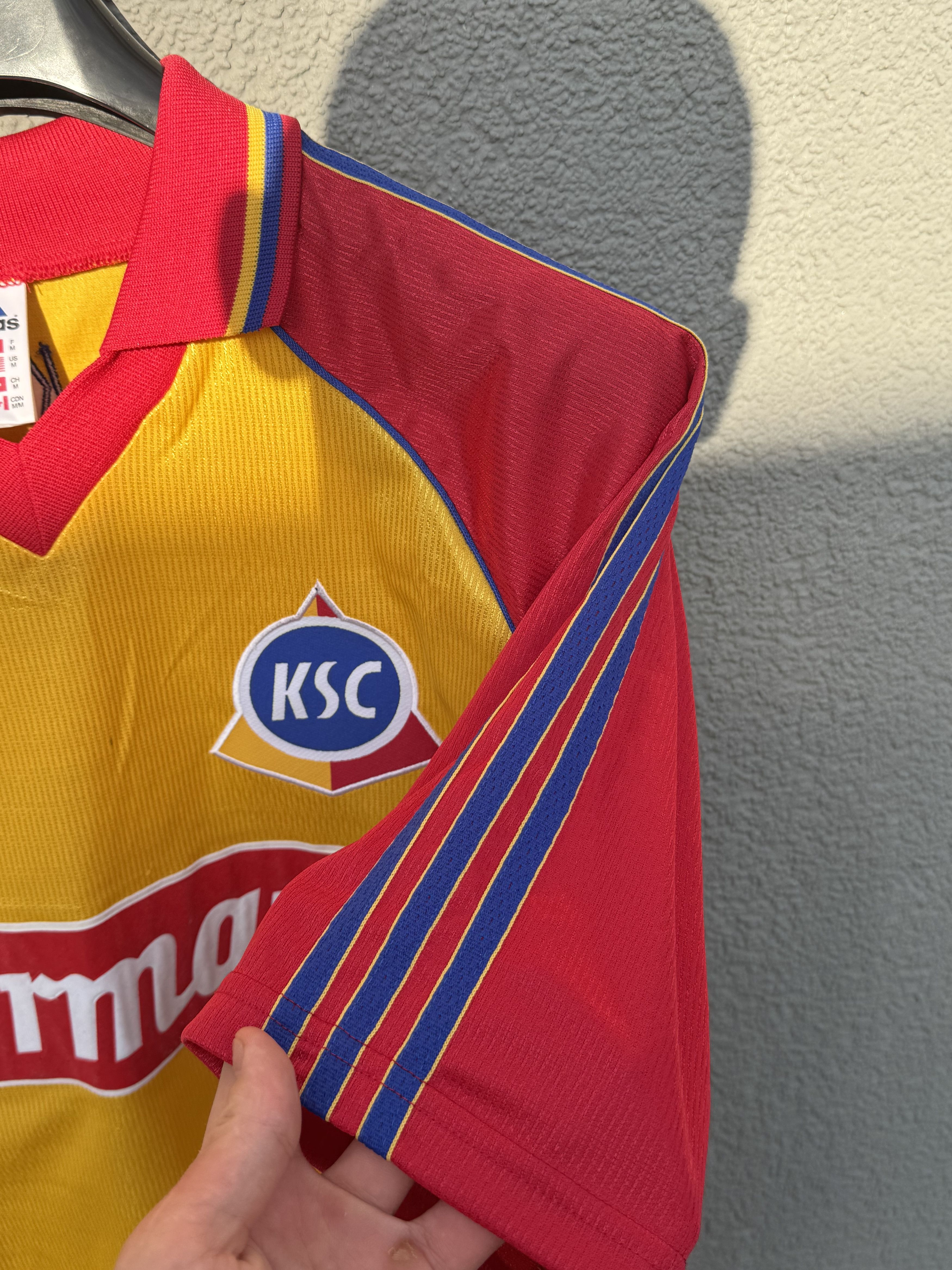 Adidas × Vintage KARLSRUHE 1998 1999 HOME FOOTBALL ADIDAS Yellow VINTAGE Size US M / EU 48-50 / 2 - 7 Thumbnail