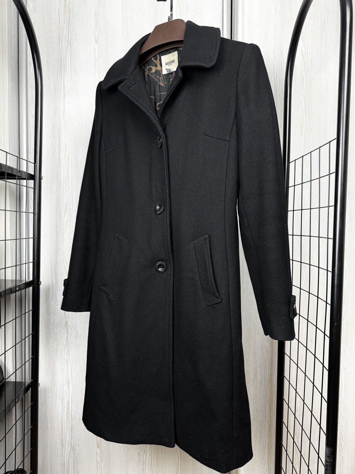 Moschino Moschino Jeans women’s black wool single breasted coat Size M / US 6-8 / IT 42-44 - 7 Thumbnail