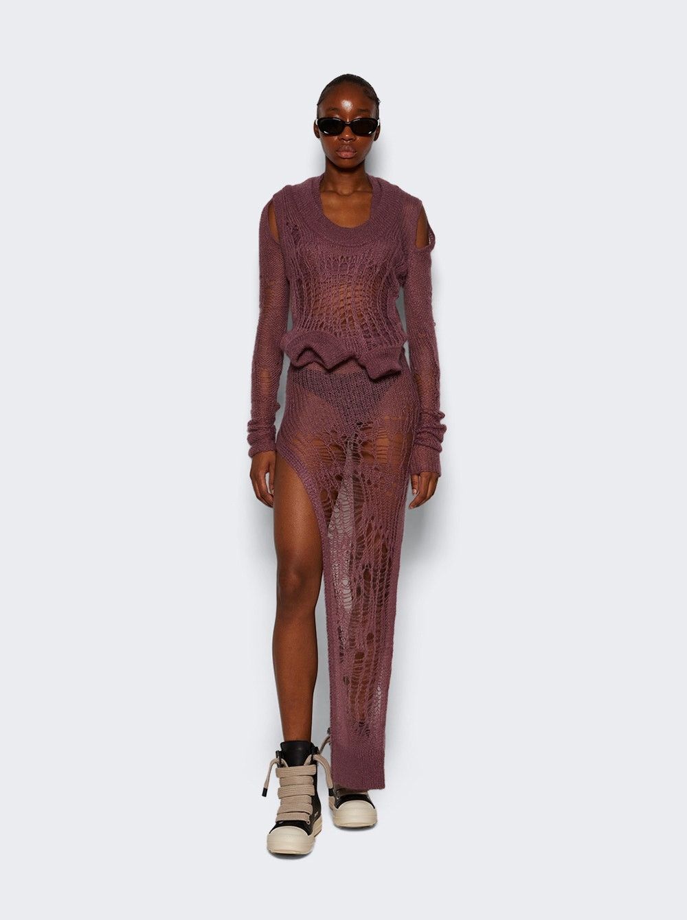 Rick Owens o1y0126 Maxi Skirt in Mauve Size 27" / US 4 / IT 40 - 5 Thumbnail