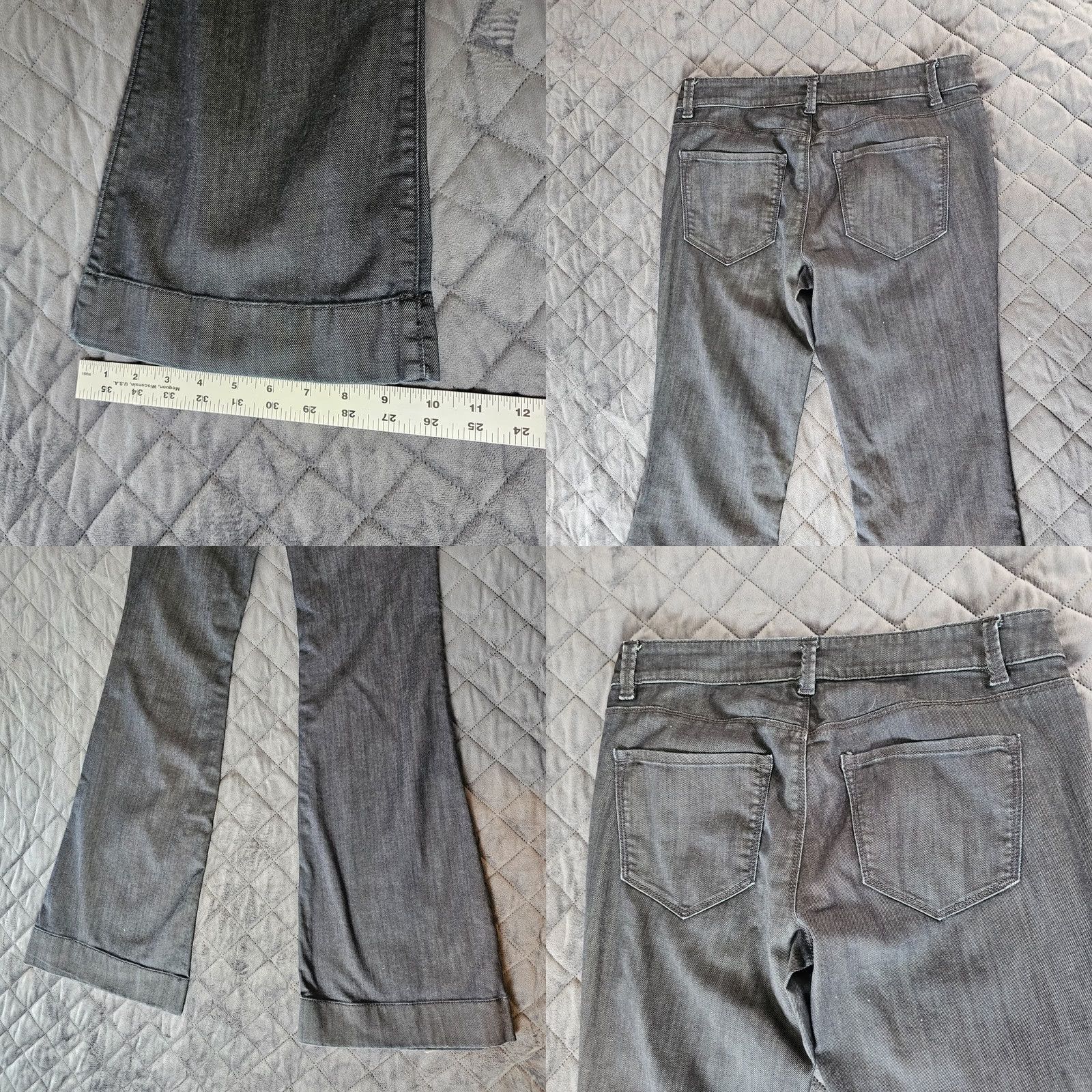 Ann Taylor ANN TAYLOR LOFT Jeans Dark Wash Wide-Leg 4 Women, INSEAM 32, MID Rise, Cotton Polyester Spandex, Denim, 30W Regular Length Size 27" / US 4 / IT 40 - 8 Thumbnail