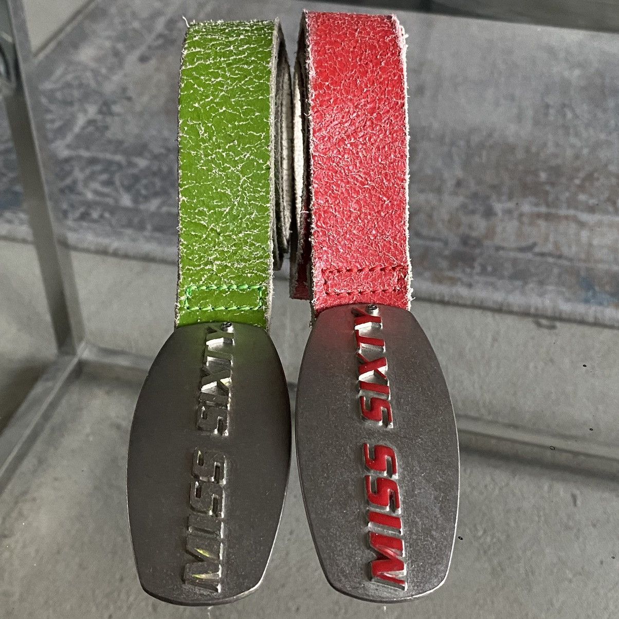 Miss Sixty × Vintage Miss Sixty Vintage Green Leather Belt Size ONE SIZE - 6 Thumbnail