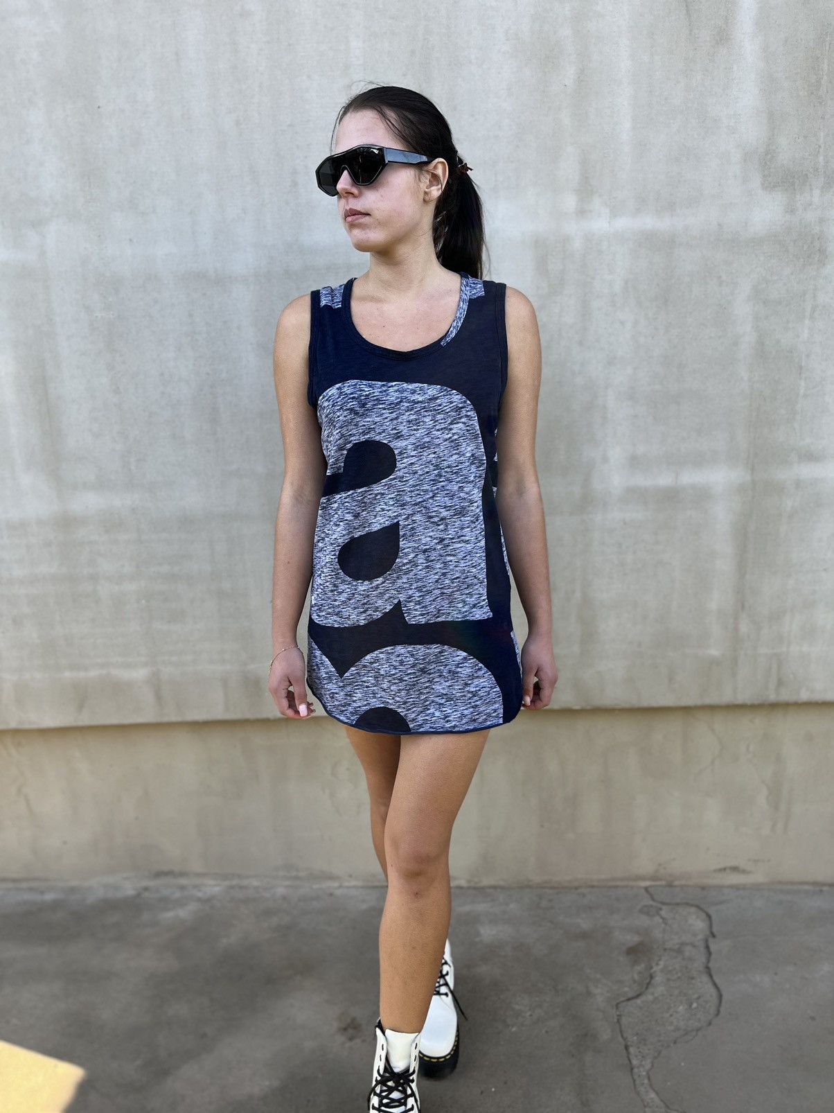 Rundholz Rundholz Black Label Women Dress Navy Blue Number Print Size M / US 6-8 / IT 42-44 - 1 Thumbnail