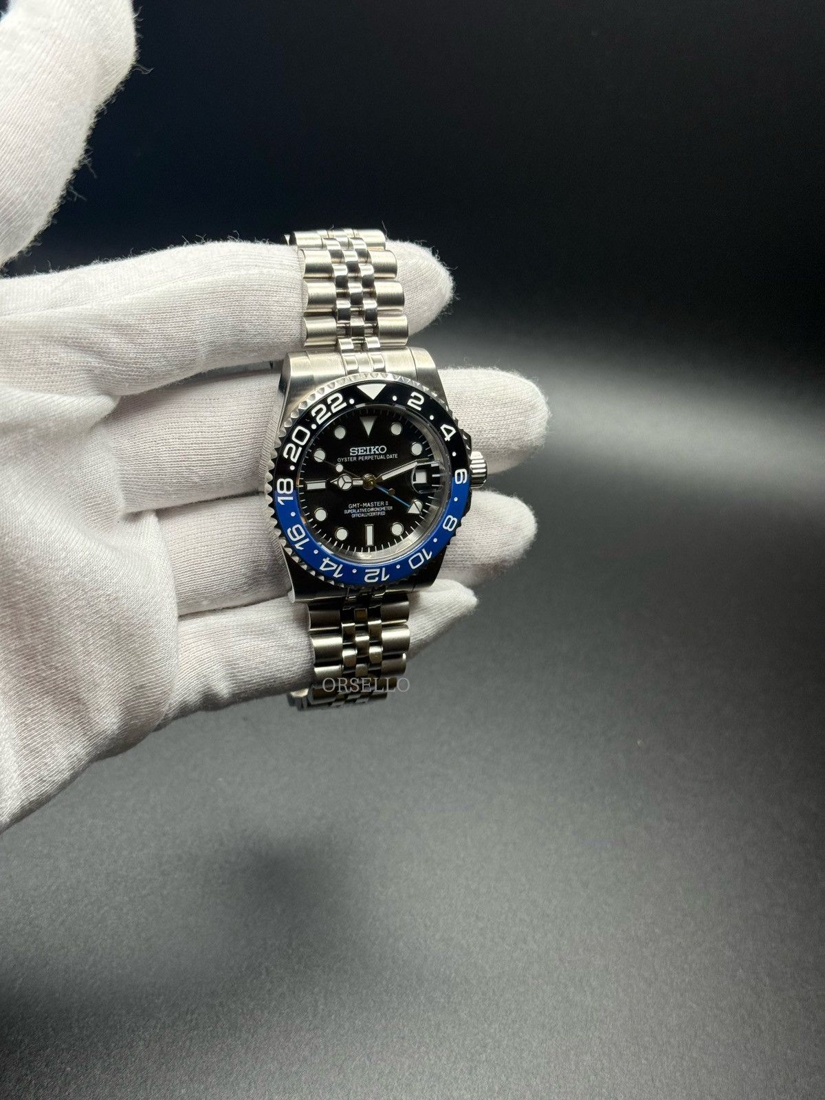 Seiko mod gmt batman watch