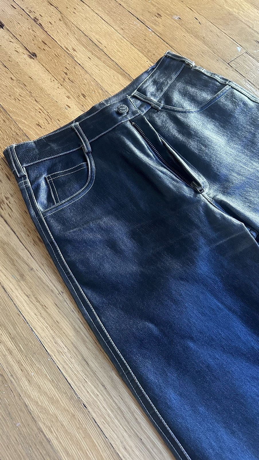 Jitrois Stretch Jitrois Leather Pants Size 26" / US 2 / IT 38 - 2 Thumbnail