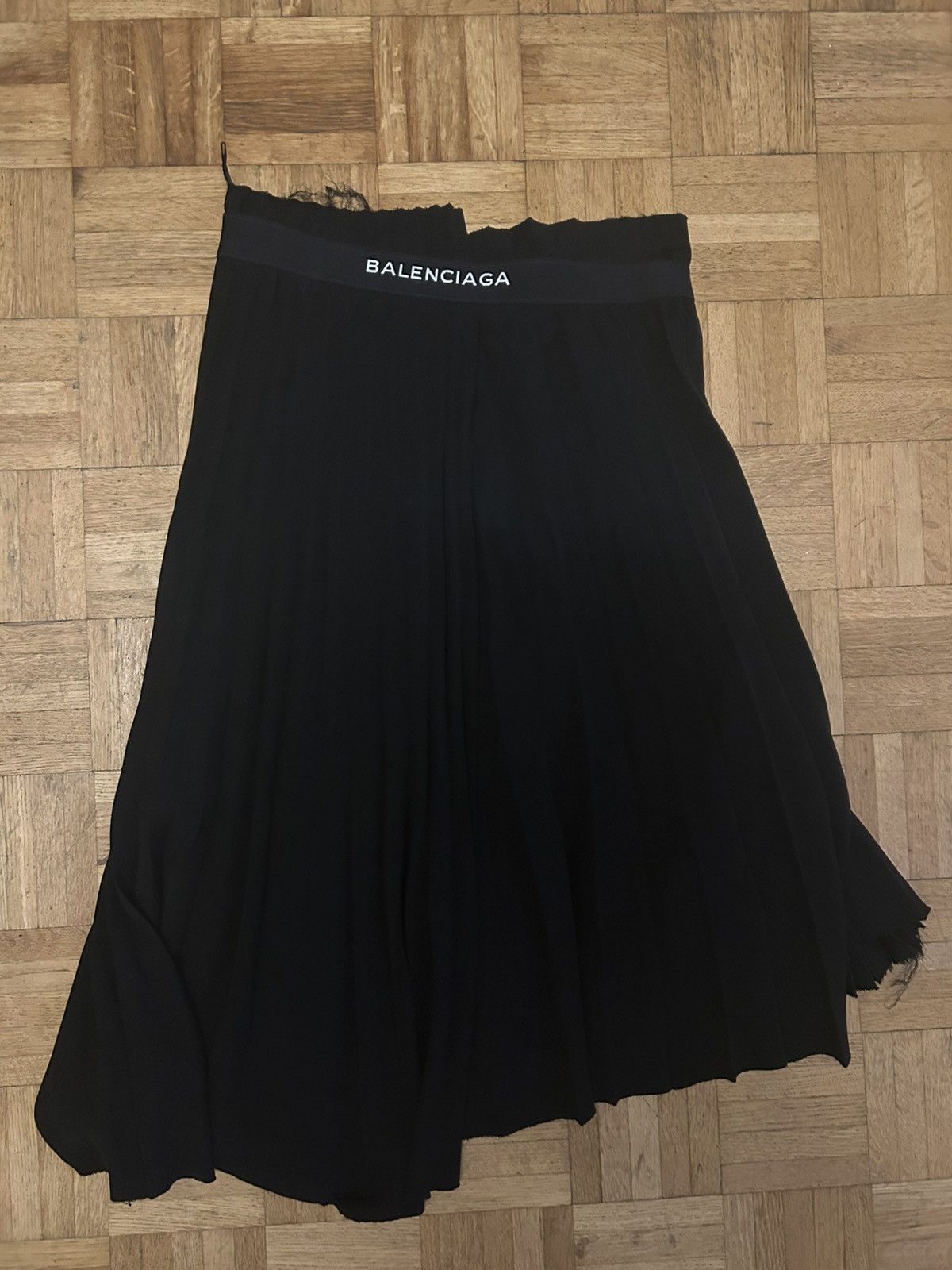 Balenciaga black Asymmetrical Pleated Skirt