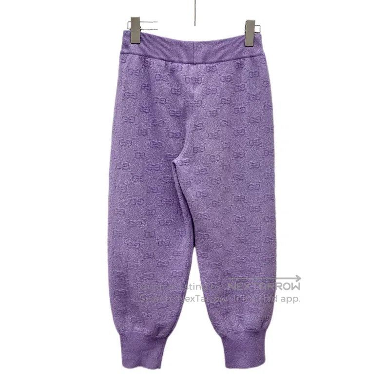 Gucci Gucci Size S Purple logo jacquard full print wool leg casua Size 42" / US 20 - 2 Thumbnail