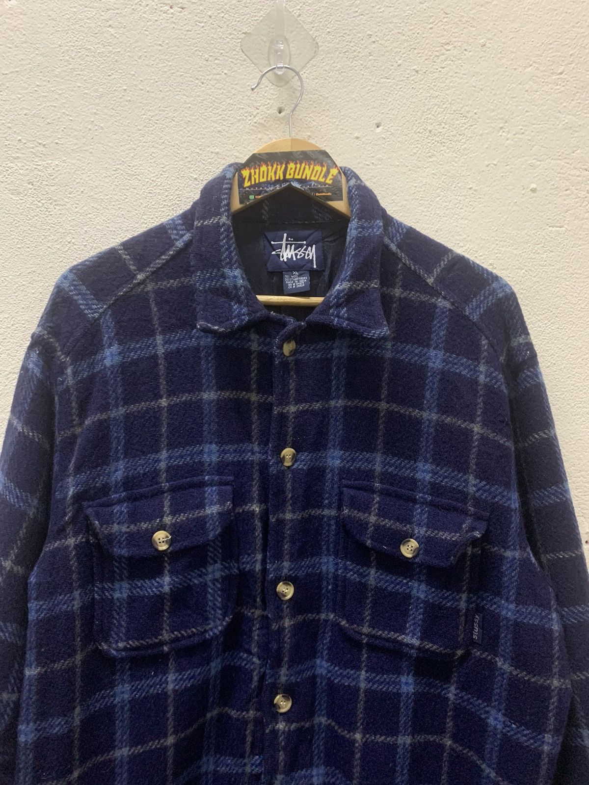 Stussy Vintage Stussy Wool Flannel Jacket Button Up Flannel Size US XL / EU 56 / 4 - 3 Thumbnail