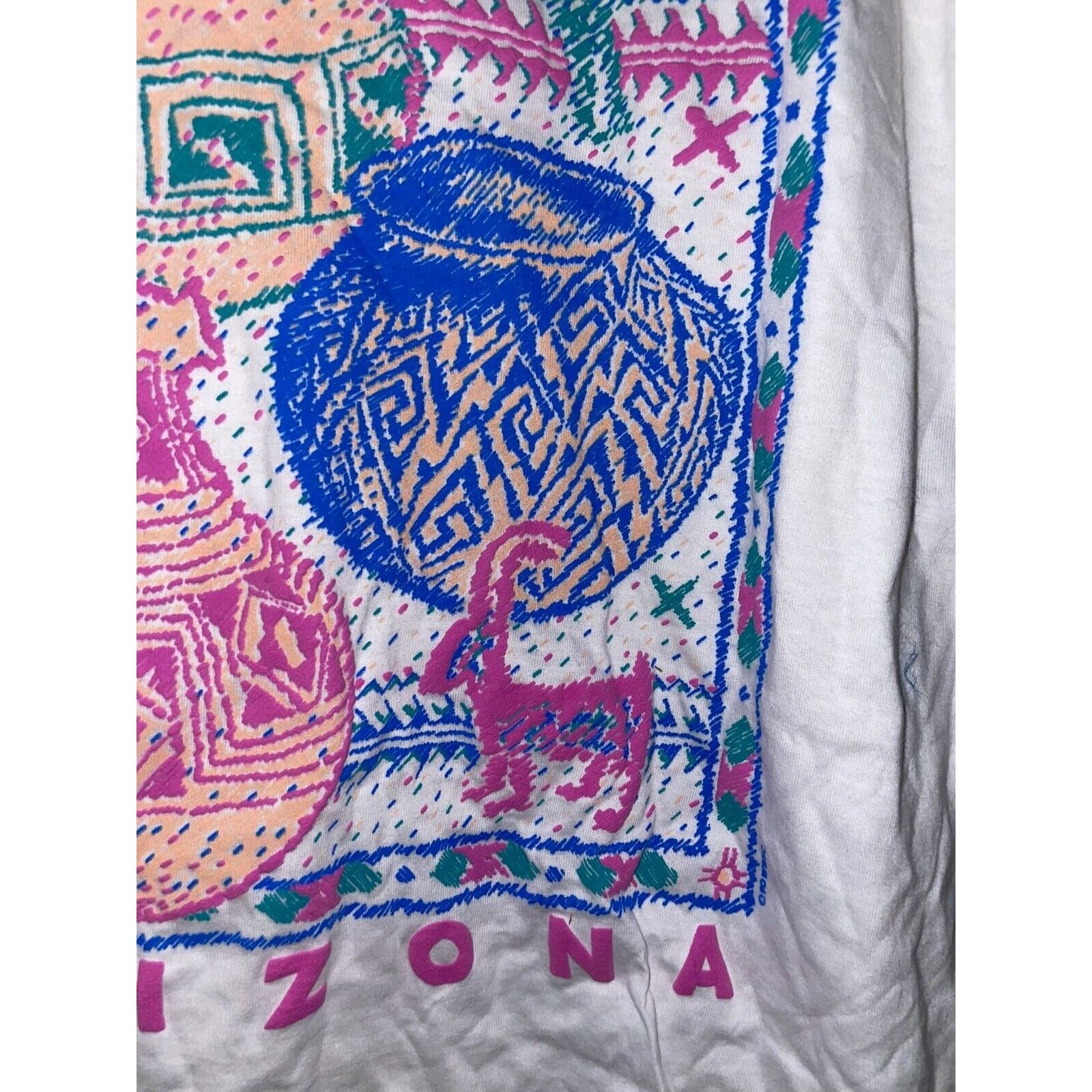Jerzees Vintage Arizona Shirt Native American Western White M Tee Size US M / EU 48-50 / 2 - 4 Thumbnail