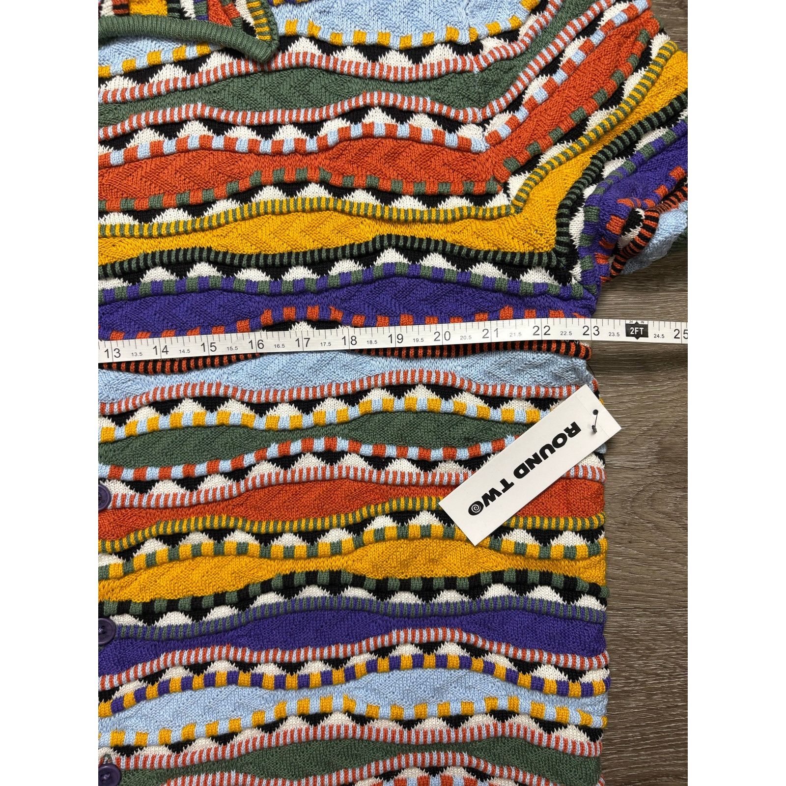 Round Two NWT Round 2 Multicolor Stretchy Knitted Polo - Sz. Large Size US L / EU 52-54 / 3 - 3 Thumbnail