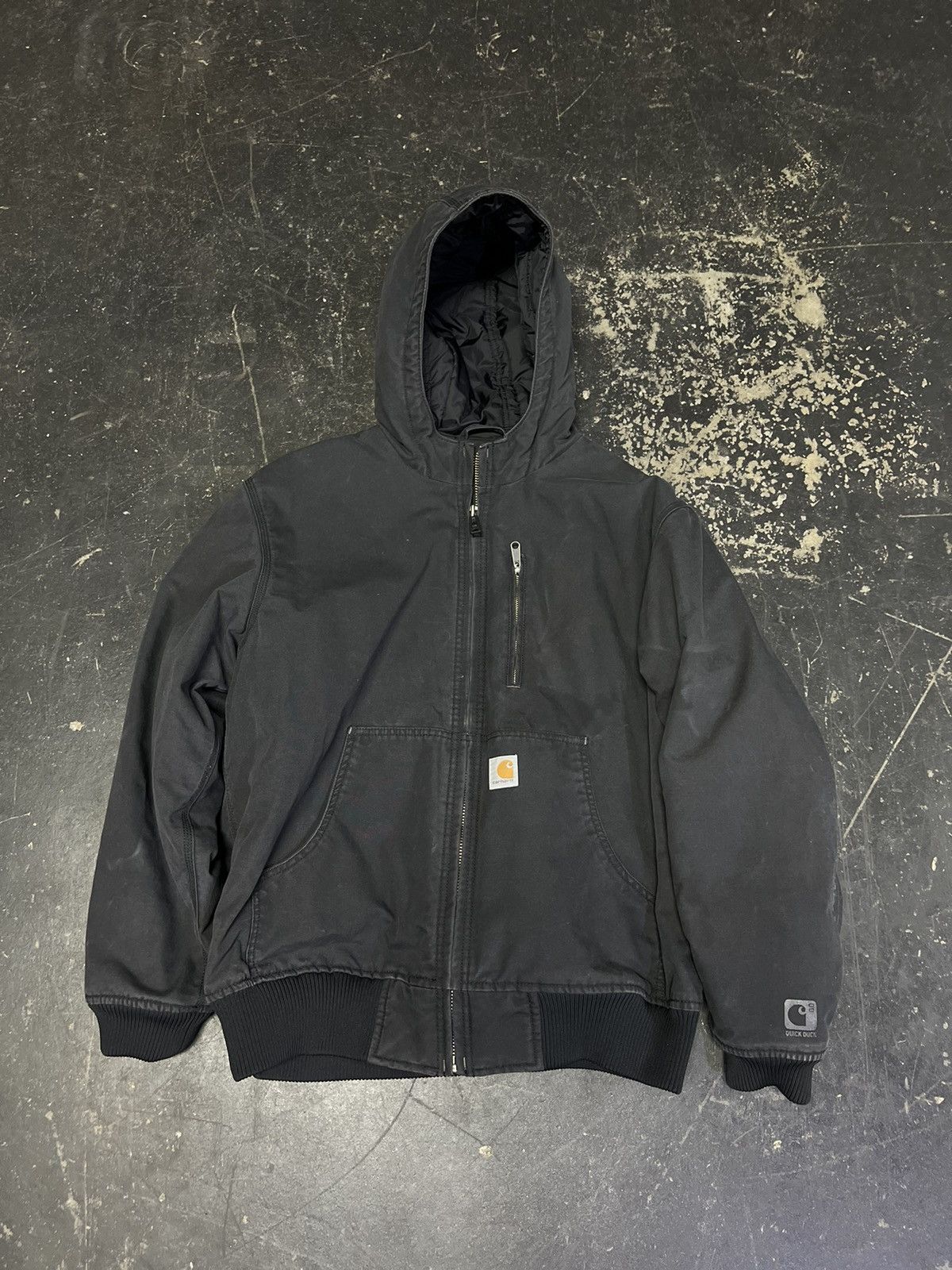 Carhartt Carhartt Faded Black Quickduck Hoodie Jacket Size Large Size US L / EU 52-54 / 3 - 1 Thumbnail