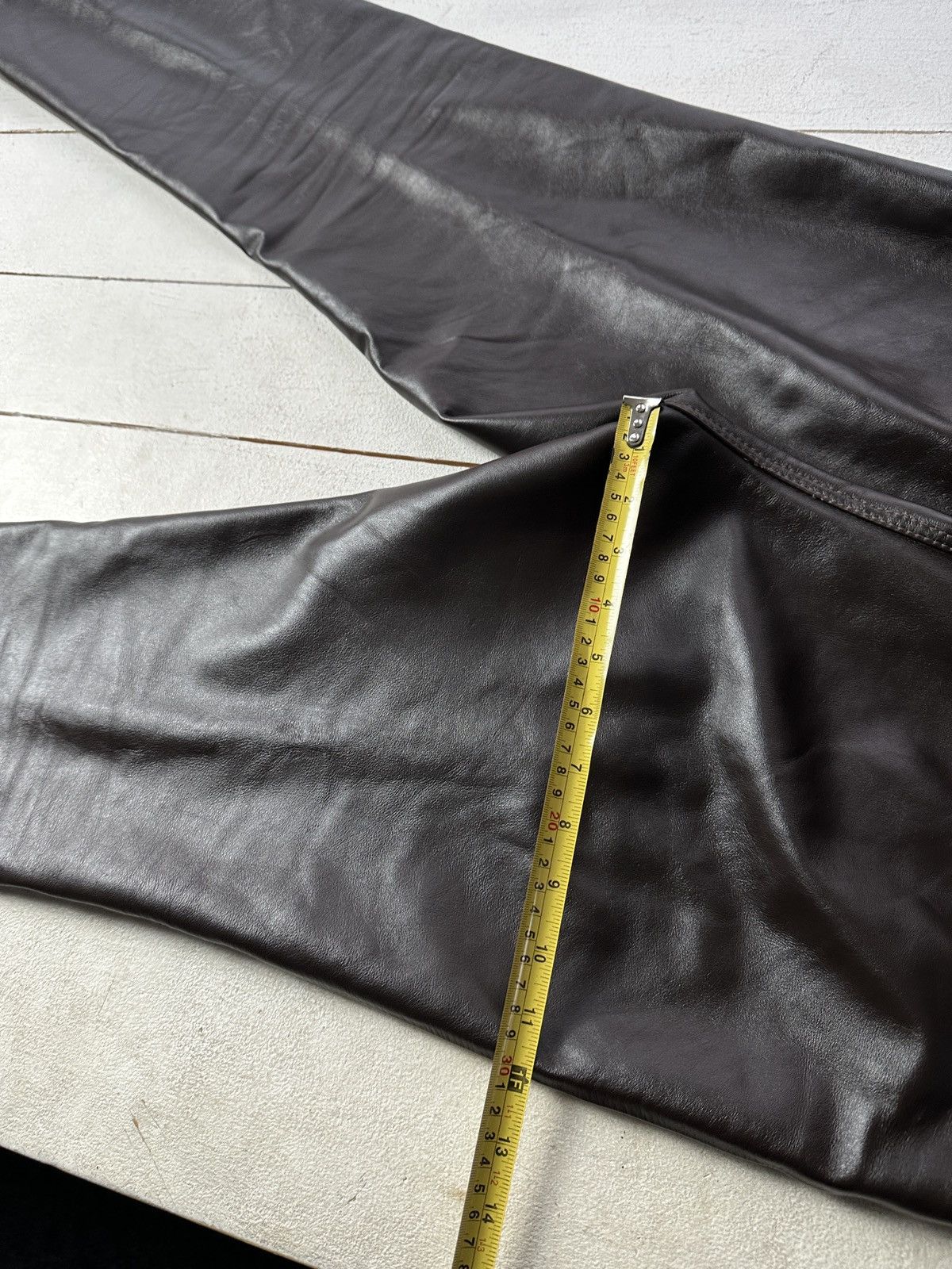 Leather 🚨Vintage leather pants motorcycles BROWN LUXURY Y2K Size 32" / US 10 / IT 46 - 17 Thumbnail