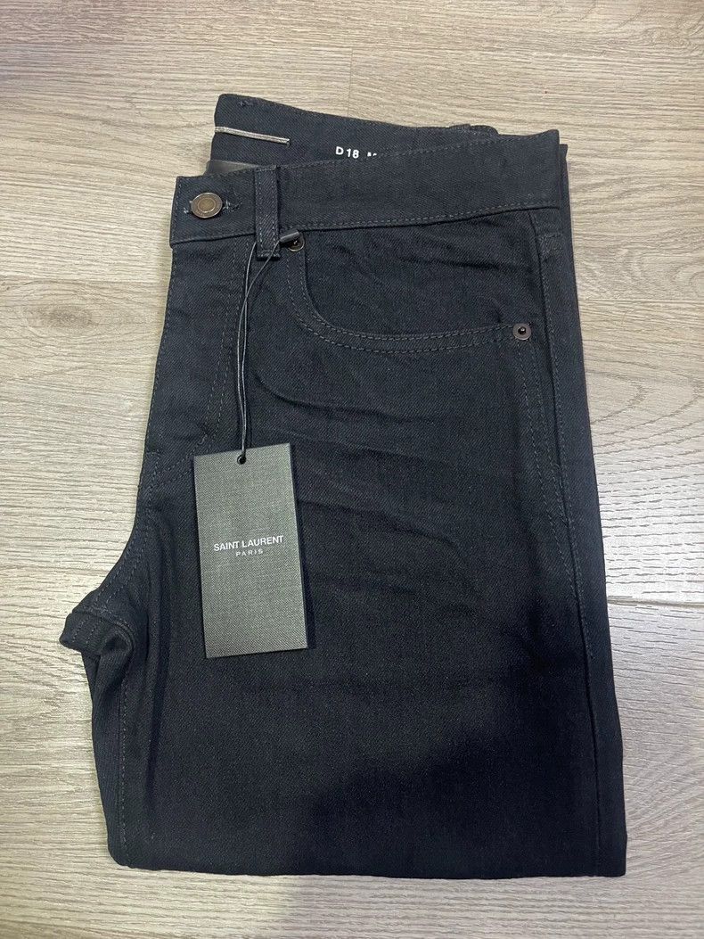Saint Laurent Paris Saint Laurent Slim Fit Black Denim Jeans- Size US 27 - 2 Thumbnail