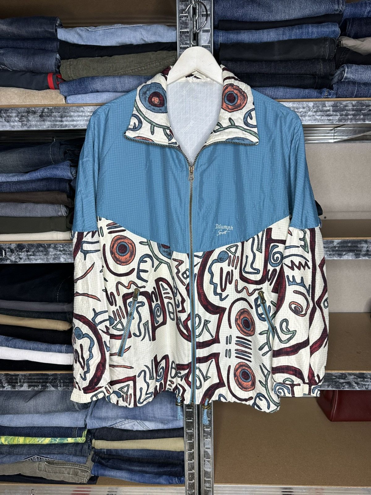 Other Vintage 90s Triumph Motorcycles Windbreaker Jacket Size US L / EU 52-54 / 3 - 1 Thumbnail