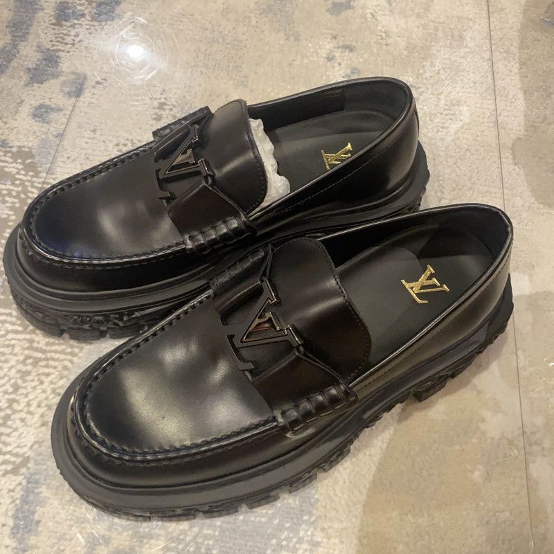 Louis Vuitton Black Leather Comfortable Loafers -2508