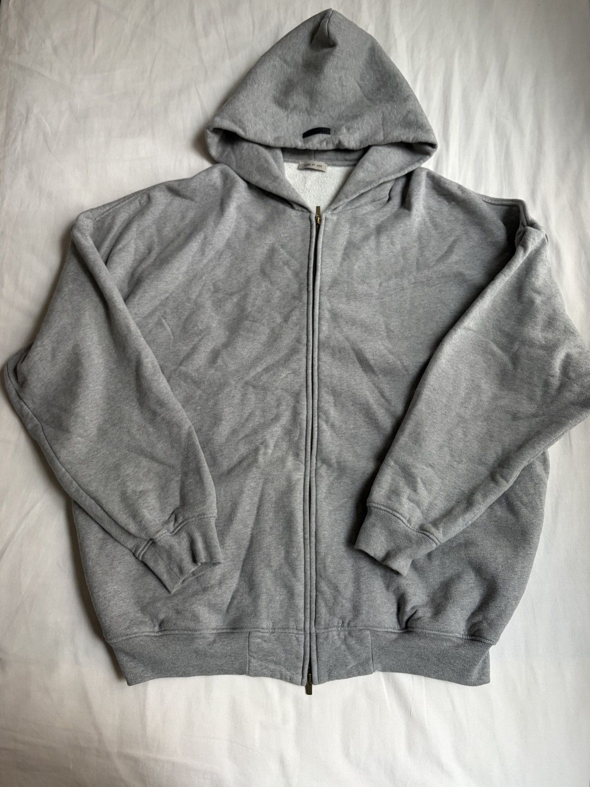 Fear of God Fear of God Eternal Logo Flocked Cotton Jersey Zip Up Hoodie Size US XL / EU 56 / 4 - 6 Thumbnail
