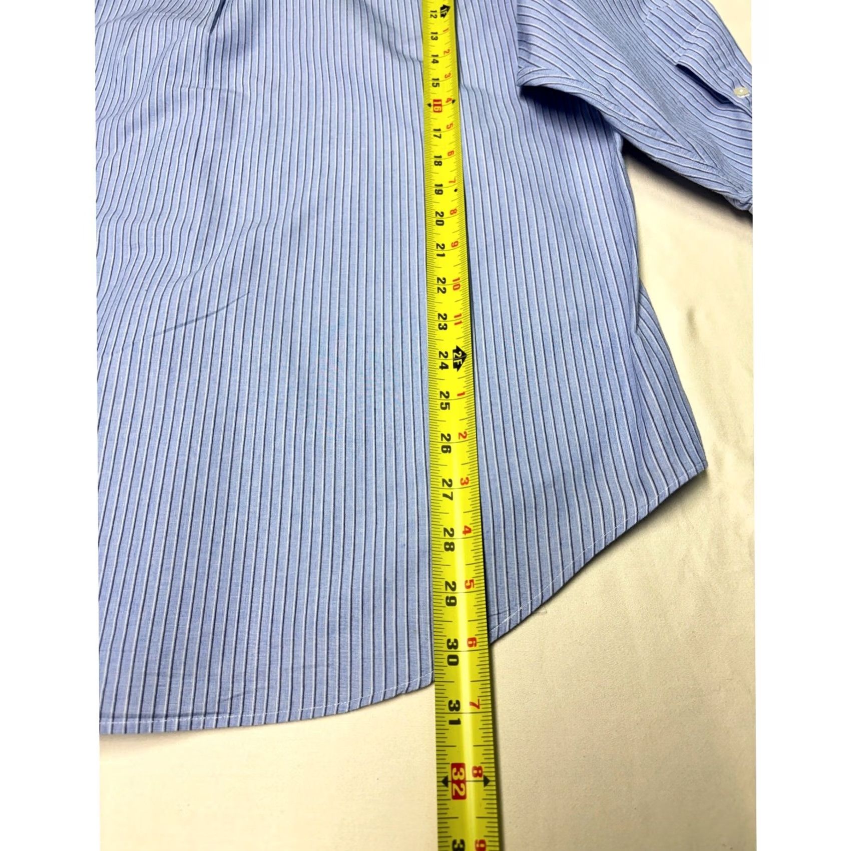 Ralph Lauren Ralph Lauren Yarmouth Button-Down Shirt Blue Stripe Classic Fit Mens Size 16 Button-Down Dress Shirt Cotton 16 in Neck Long Sleeve Size US L / EU 52-54 / 3 - 6 Thumbnail