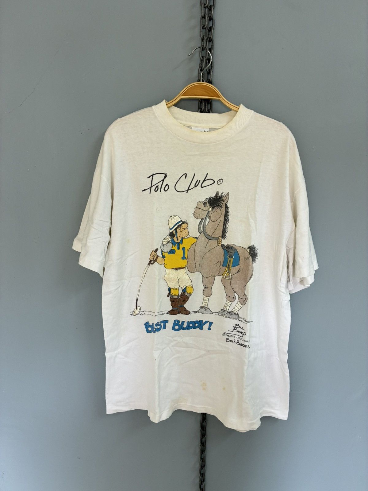 Vintage Vintage 90s Polo Club Best Buddy! t shirt Size US L / EU 52-54 / 3 - 1 Thumbnail