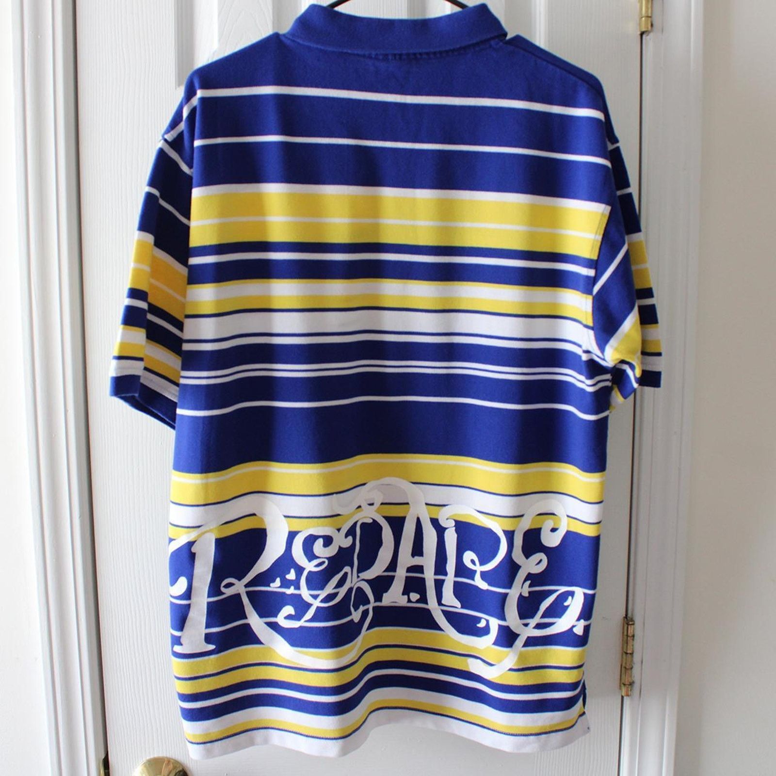 Vintage Vintage Y2K 2000's Red Ape Blue Yellow Striped Polo Size US L / EU 52-54 / 3 - 5 Thumbnail