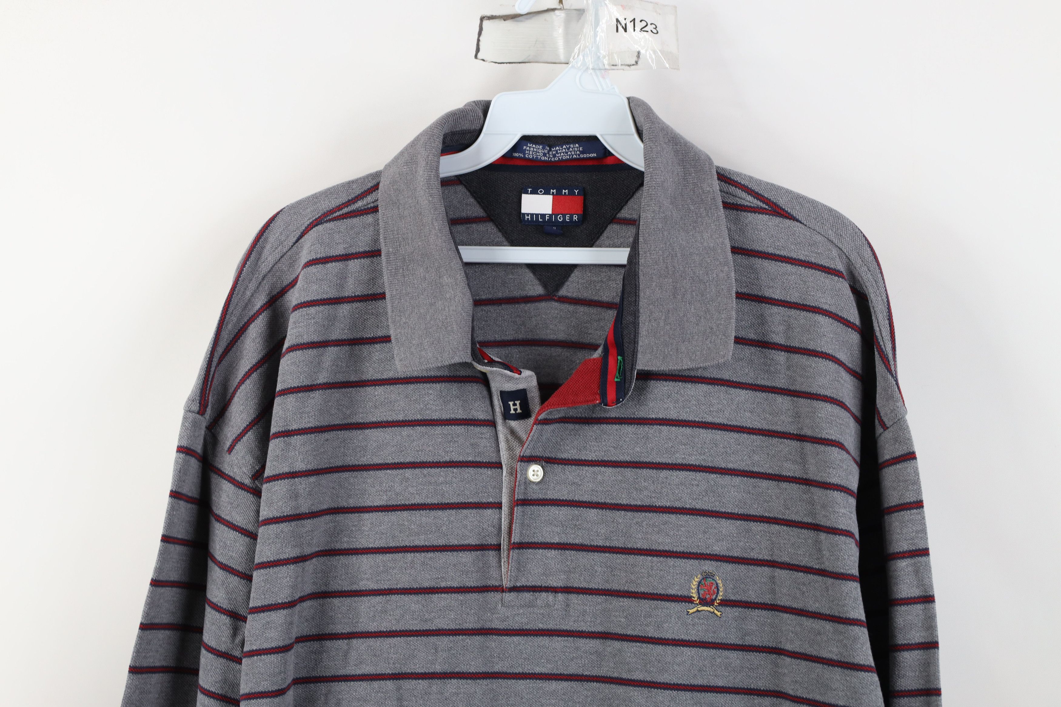 Tommy Hilfiger Vintage 90s Tommy Hilfiger Long Sleeve Rugby Polo Size US XXL / EU 58 / 5 - 2 Thumbnail