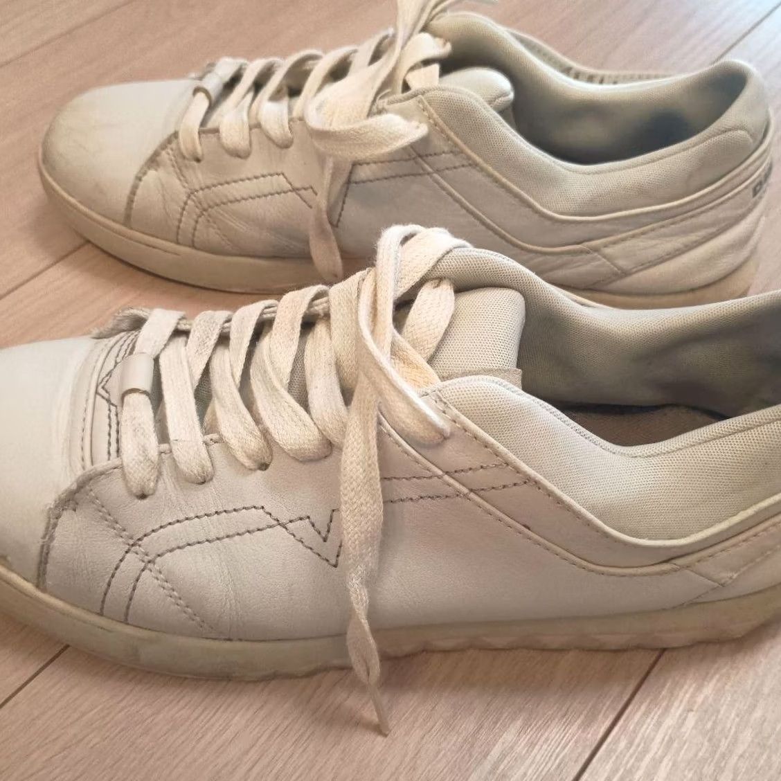Diesel Diesel Men 10.5US White Leather Sneakers Home cleaned Vintage Luxury Casual ITA Size US 11 / EU 44 - 4 Thumbnail