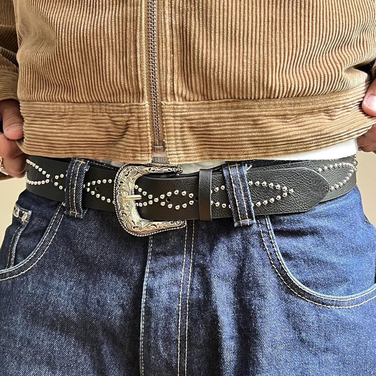 Cowboy Equipment vintage style black american western studded design belt Size ONE SIZE - 7 Thumbnail