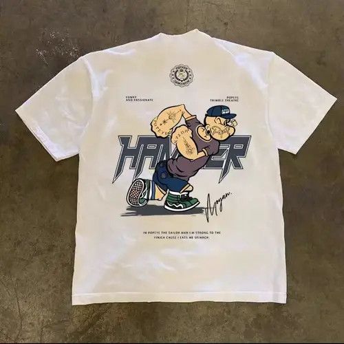 VIBE White street trend cartoon sailor print t-shirt Size US M / EU 48-50 / 2 - 3 Thumbnail