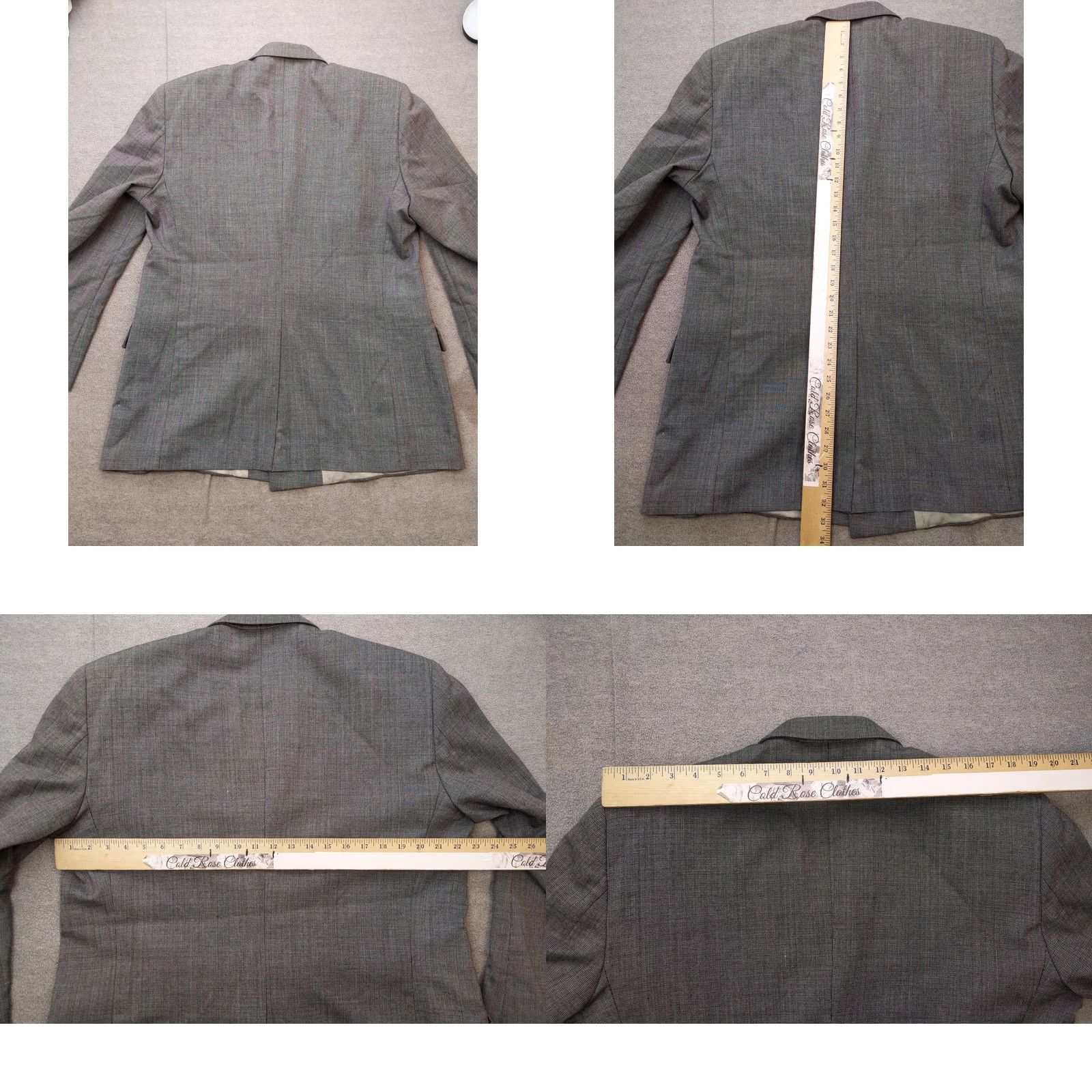 Doublet Oakton Ltd Blazer Jacket Sport Coat Mens 46 Long Gray Check Double Breasted Size 46R - 8 Thumbnail