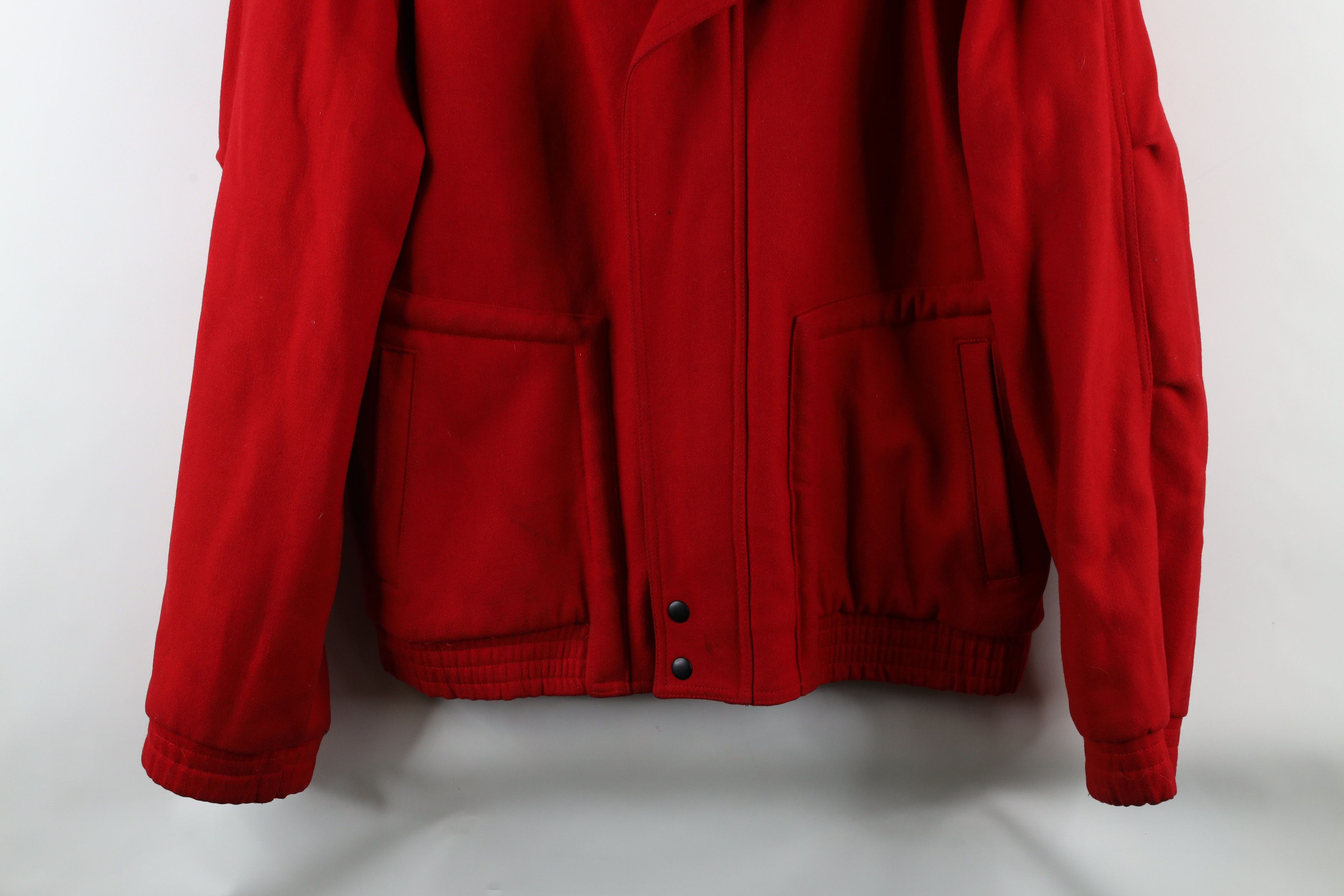 Vintage Vintage 90s Streetwear Wool Cafe Racer Bomber Jacket Red Size US L / EU 52-54 / 3 - 3 Thumbnail