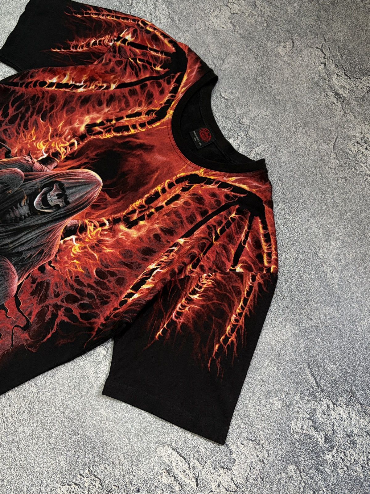 Vintage Spiral Direct Grim Reaper Fire Gothic Horror Tee XXL Size US XXL / EU 58 / 5 - 5 Thumbnail