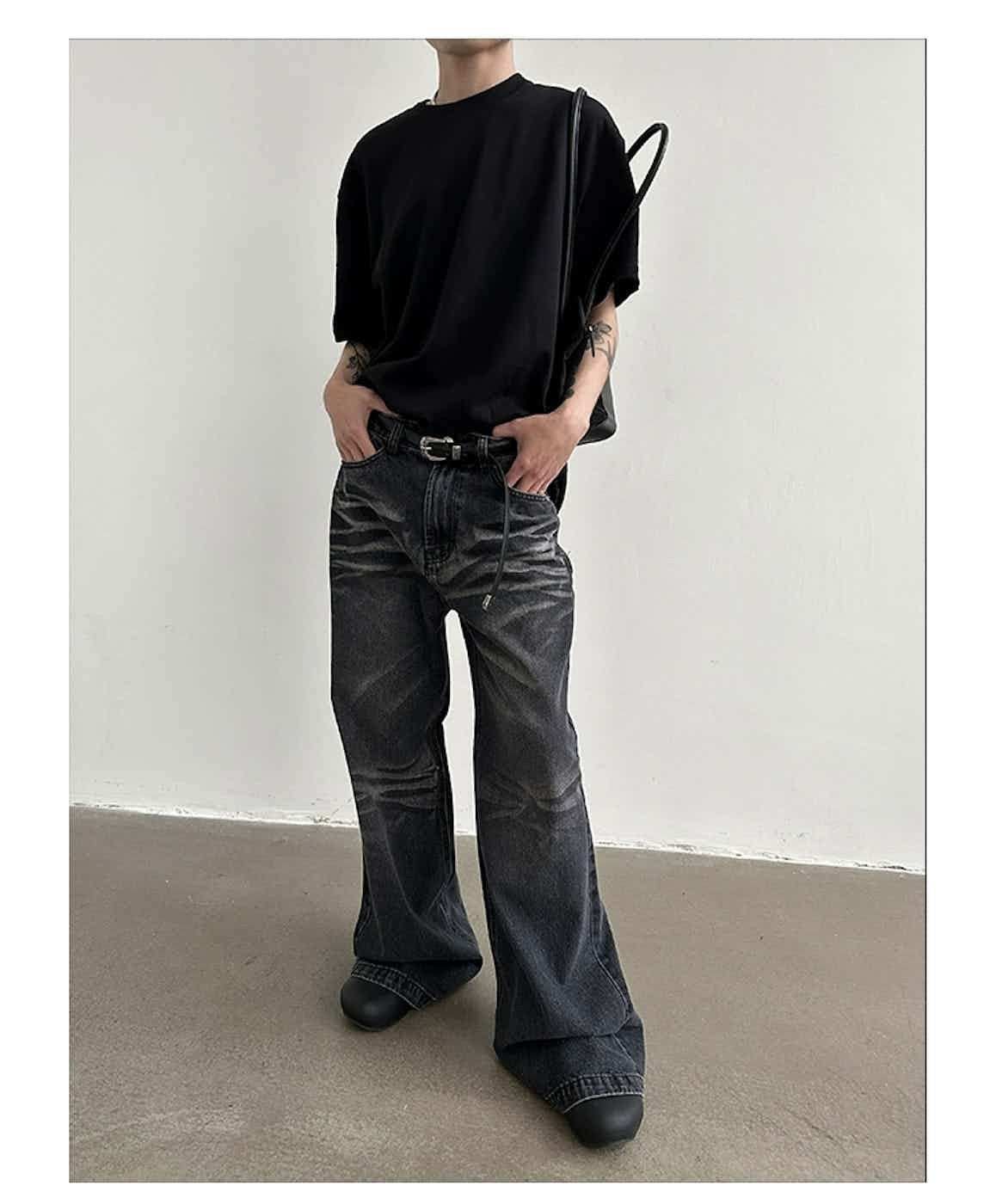 Jean × Vintage washed faded flared grunge baggy jeans Size US 32 / EU 48 - 3 Thumbnail