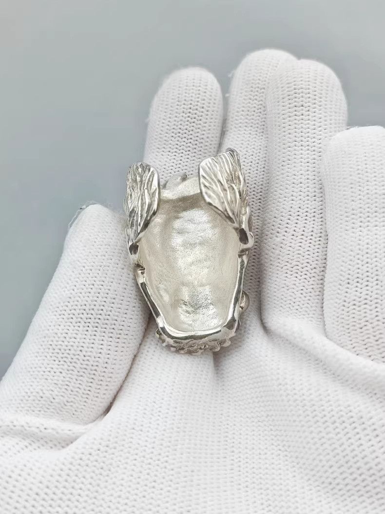 VIBE Chrome Dragon Silver Ring Vintage Rings🔥🔥🔥 Size ONE SIZE - 3 Thumbnail