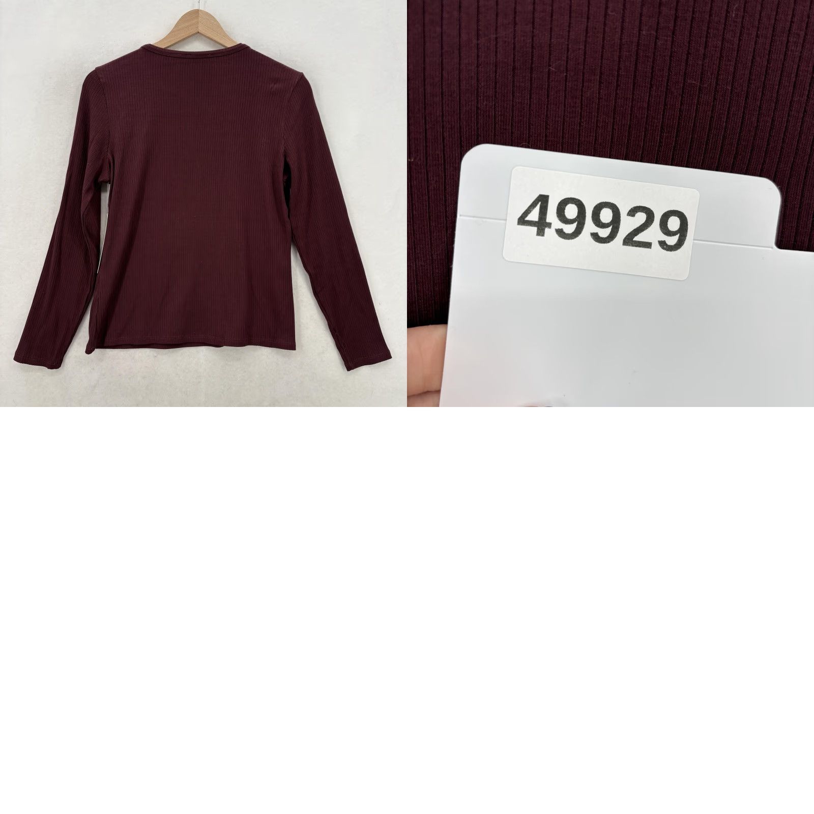 Vintage Cyrus Shirt Womens L Burgundy Ribbed Stretch Long Sleeve Crew Neck Top NYC Size L / US 10 / IT 46 - 9 Thumbnail