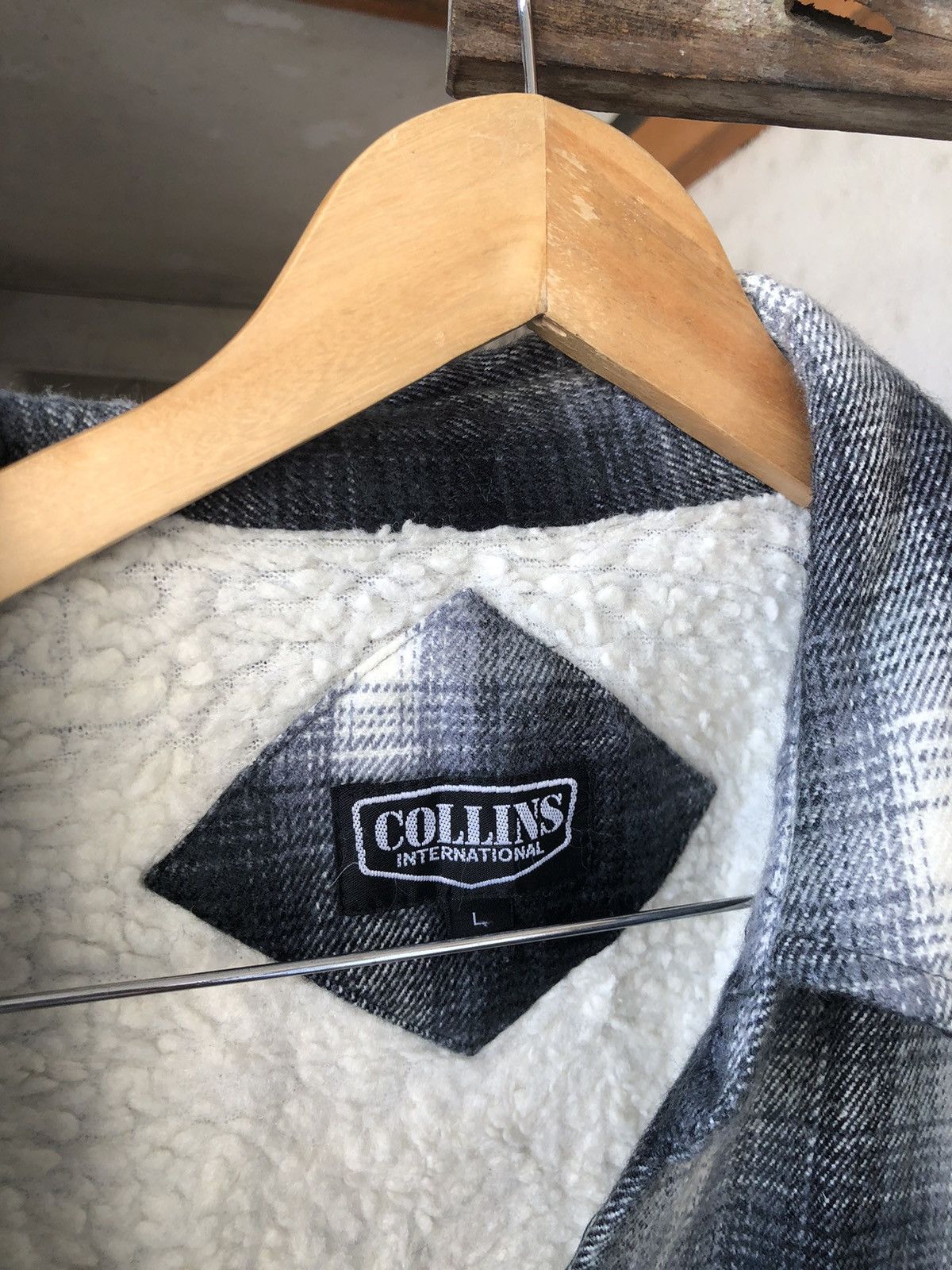 Japanese Brand Vintage Collins International Flannel Inner Fleece Size US L / EU 52-54 / 3 - 16 Thumbnail